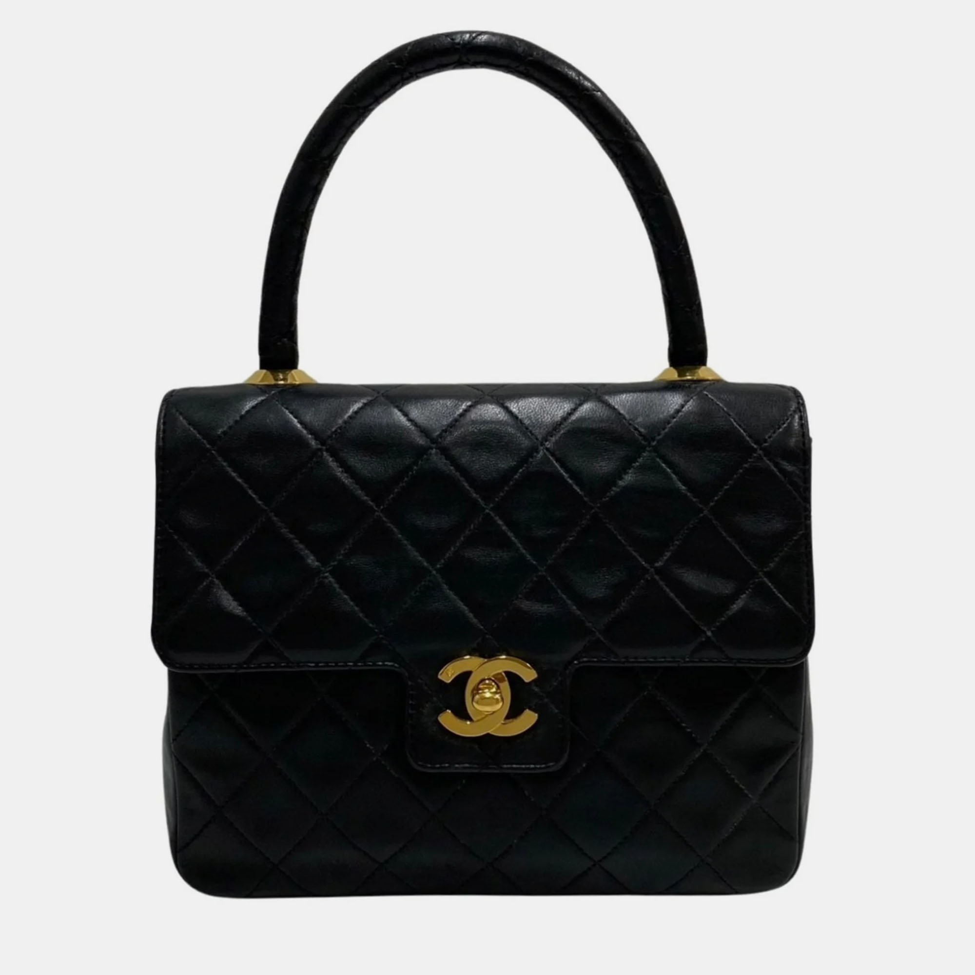 Chanel black leather small trendy cc bag