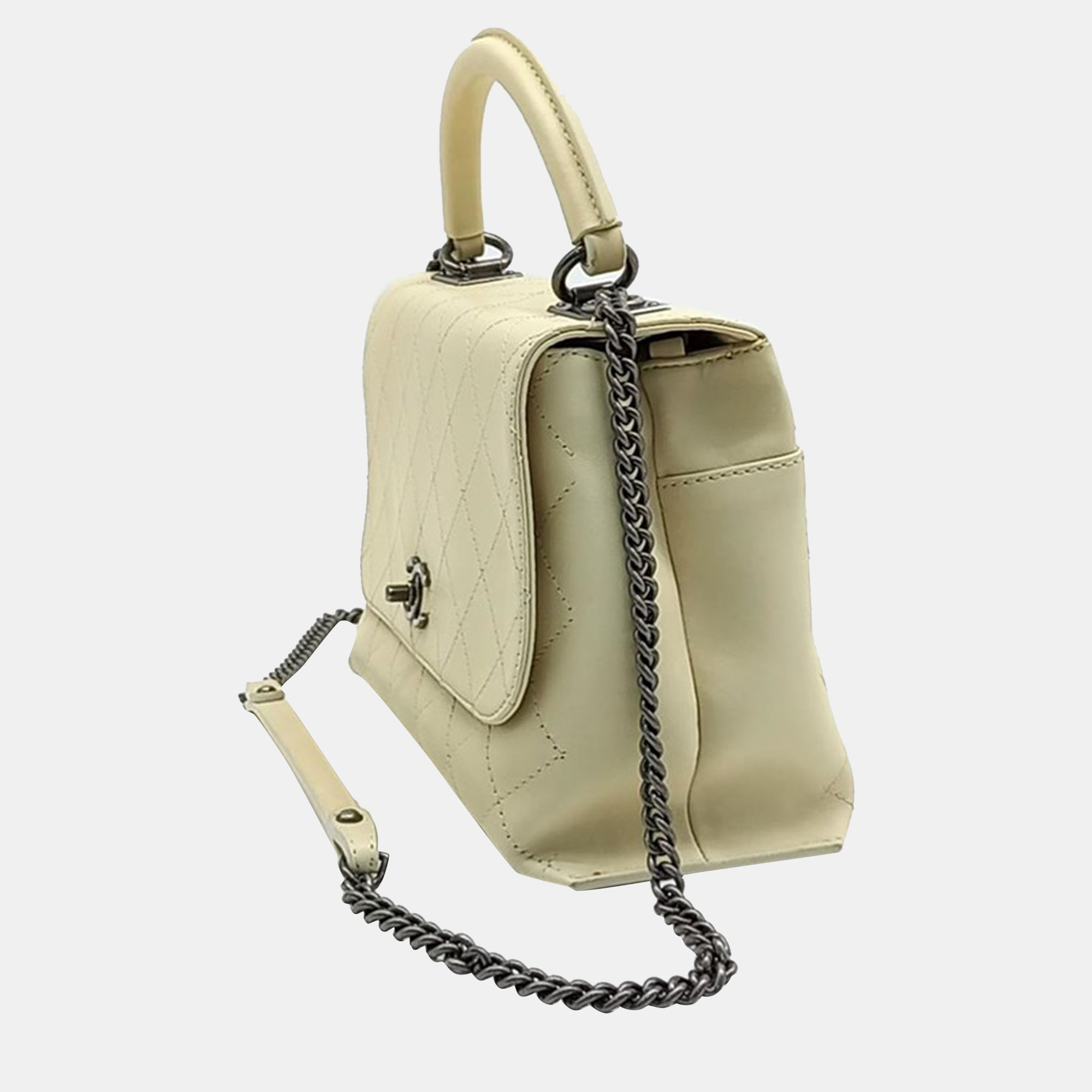 Chanel Ivory Tone Tote And Shoulder Bag