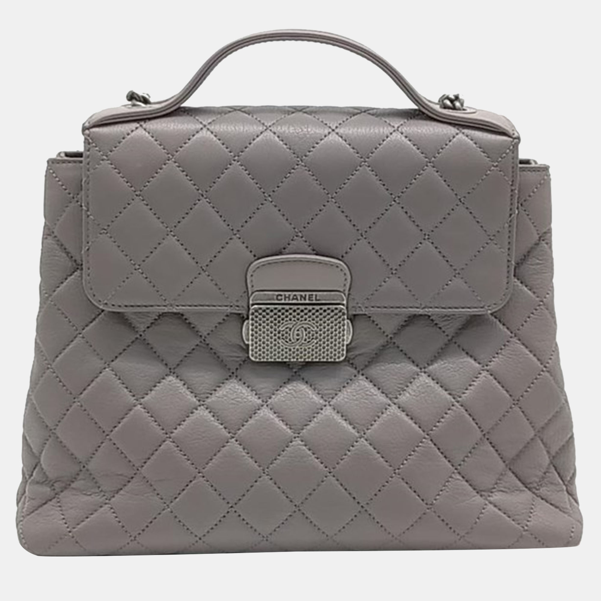 Chanel  purple and grey tone tote and shoulder bag