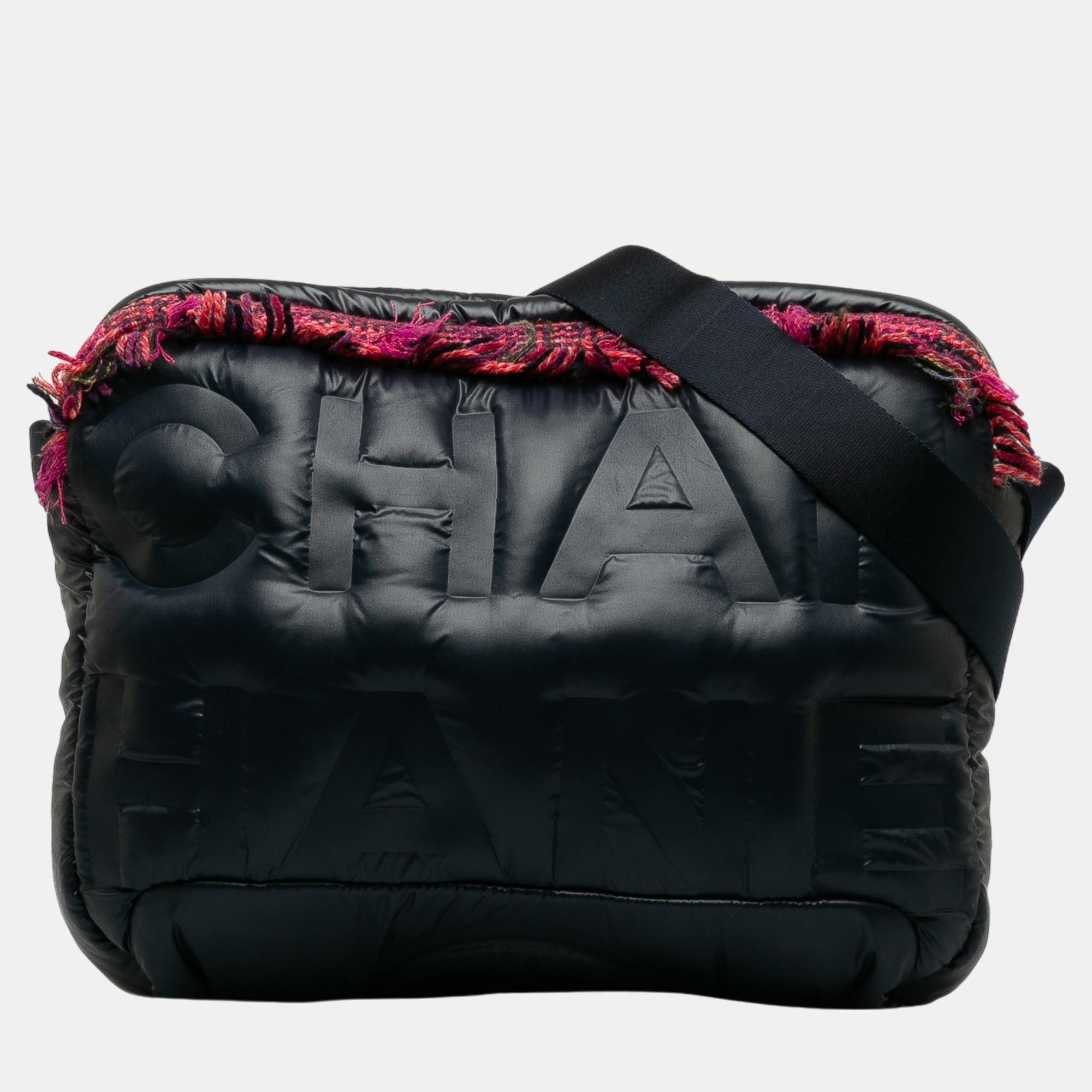 Chanel black doudoune crossbody bag