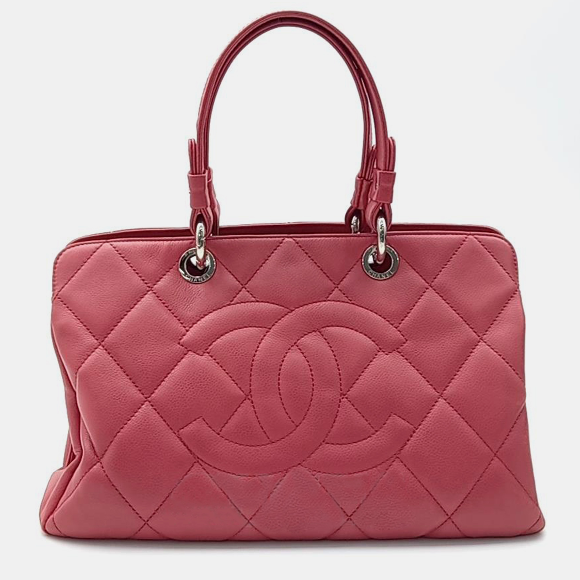 Chanel pink caviar leather tote bag