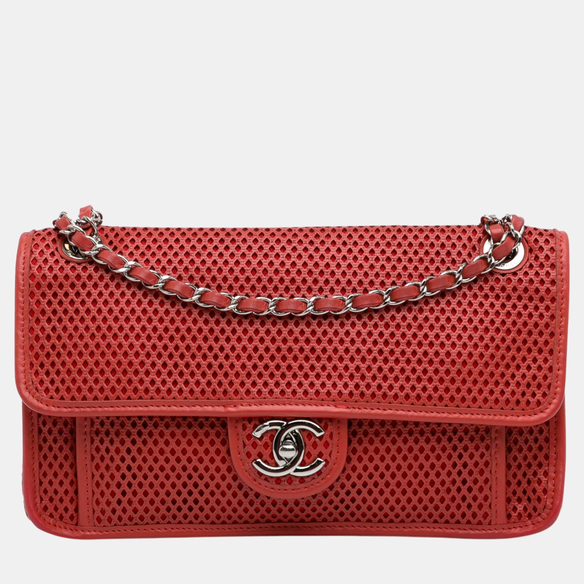 Chanel red medium up in the air flap