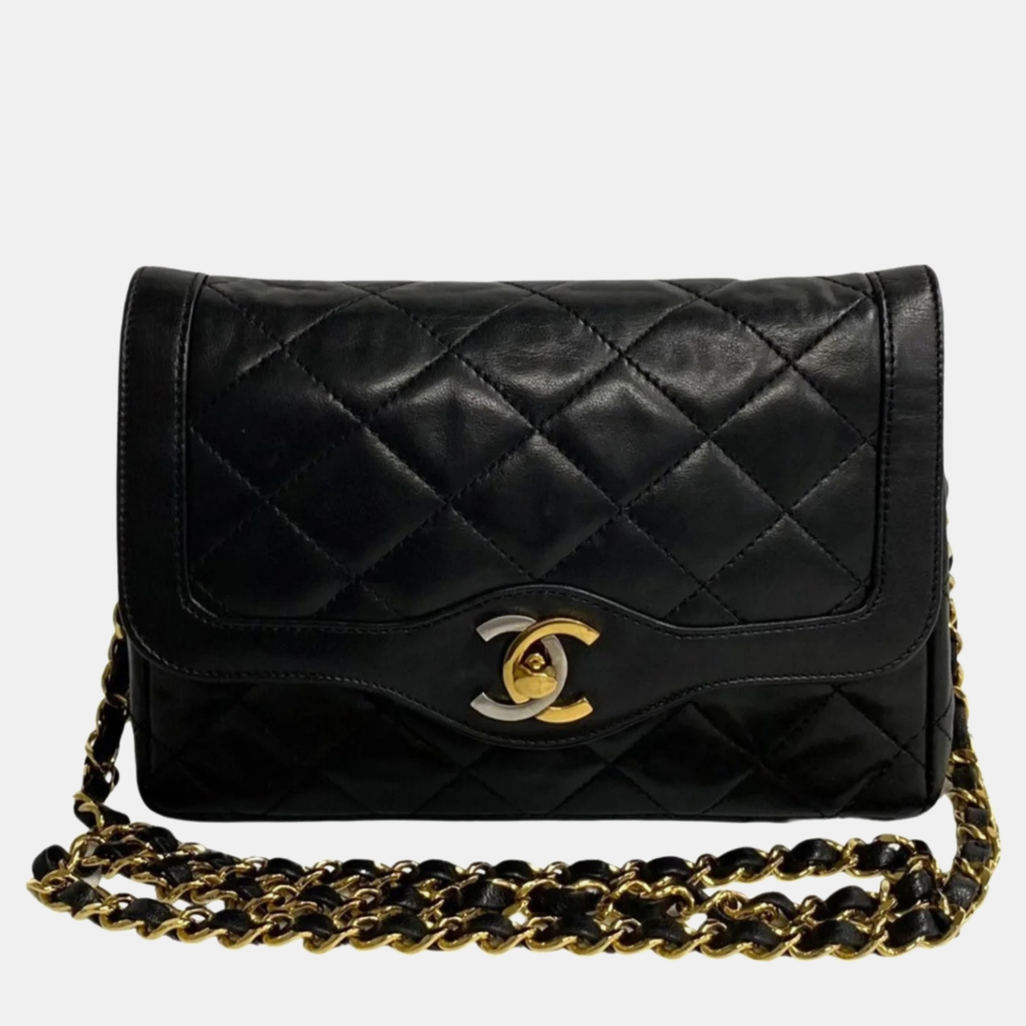 Chanel black quilted lambskin vintage mini paris-limited flap bag