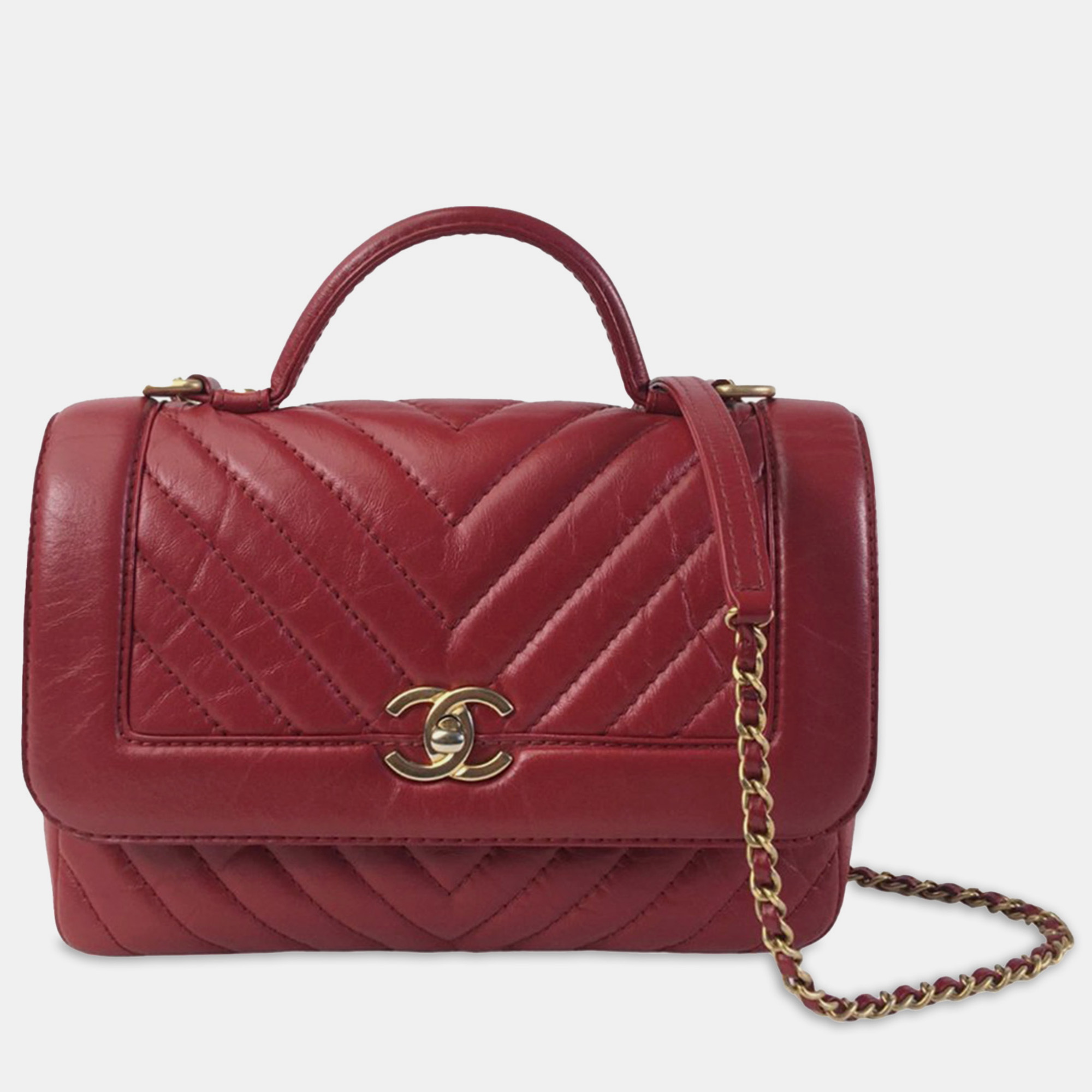 Chanel cc chevron flap satchel