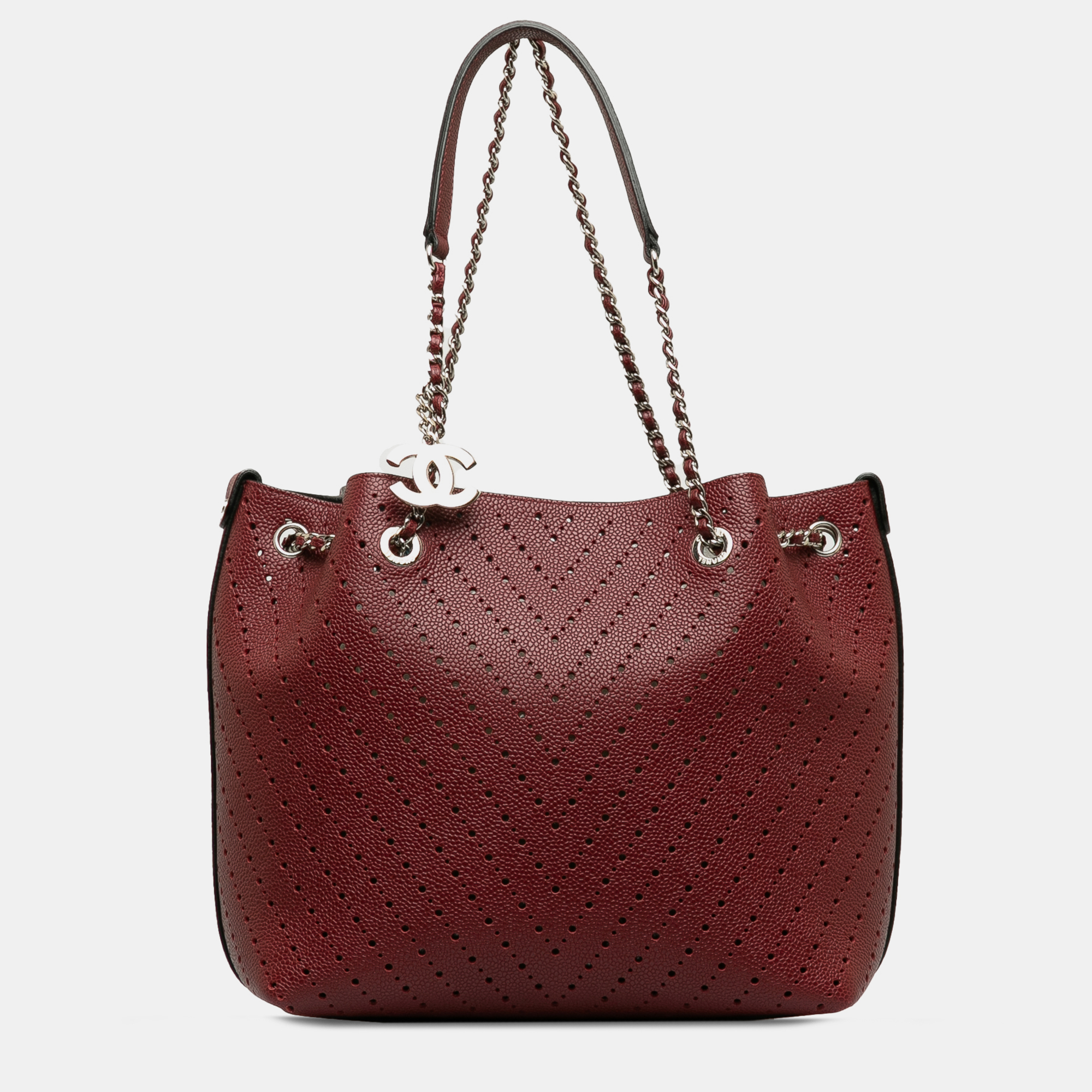Chanel perforated caviar leather tote bag