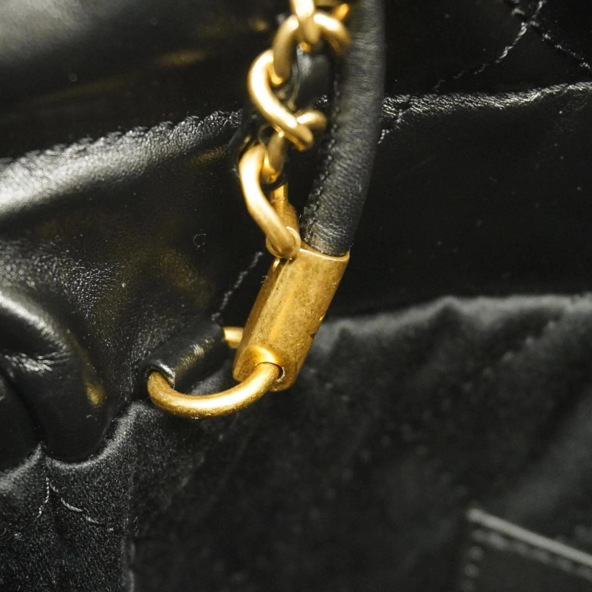 Chanel Black Lambskin Leather Mini 22 Hobos