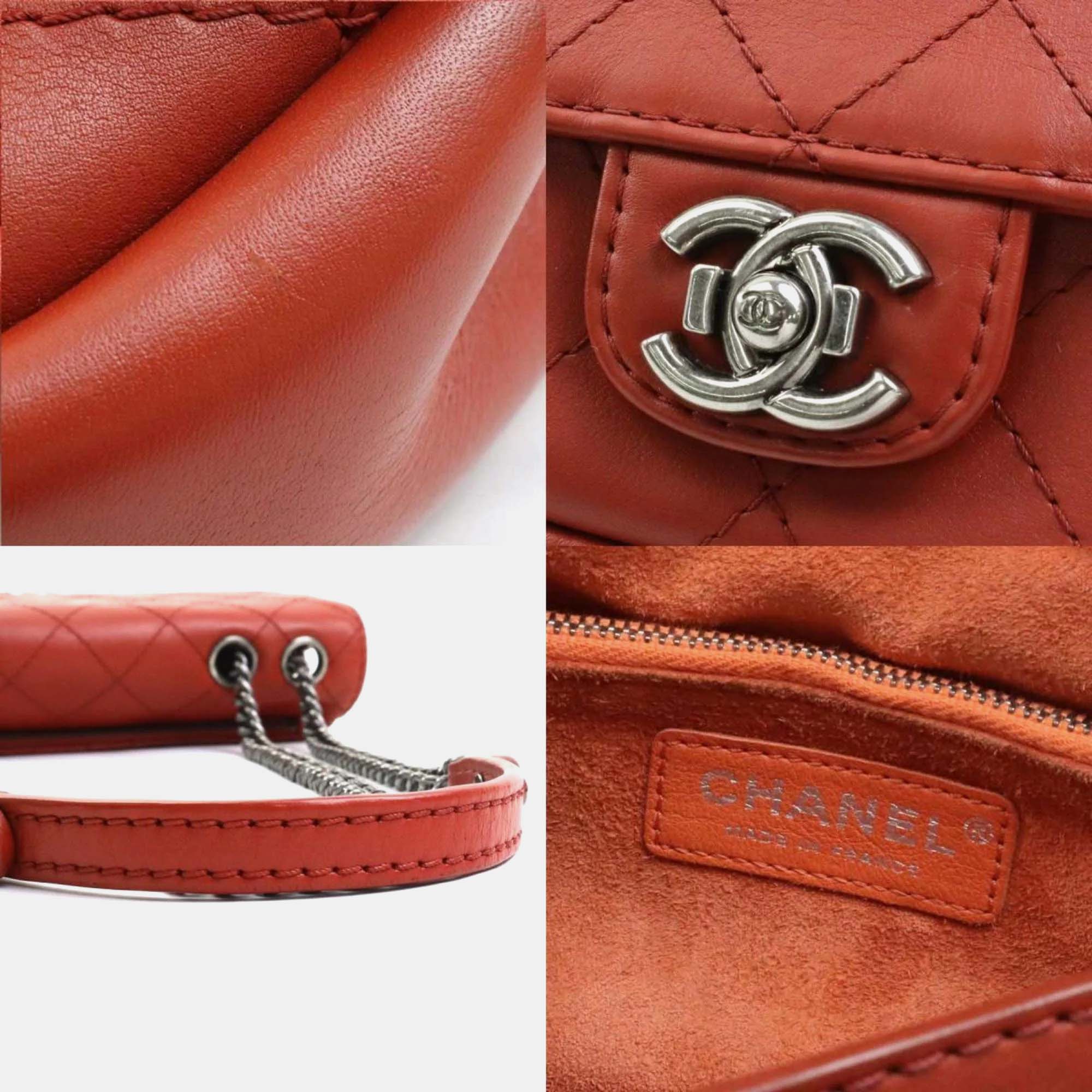 Chanel Red Quilted Leather Single Flap Bag