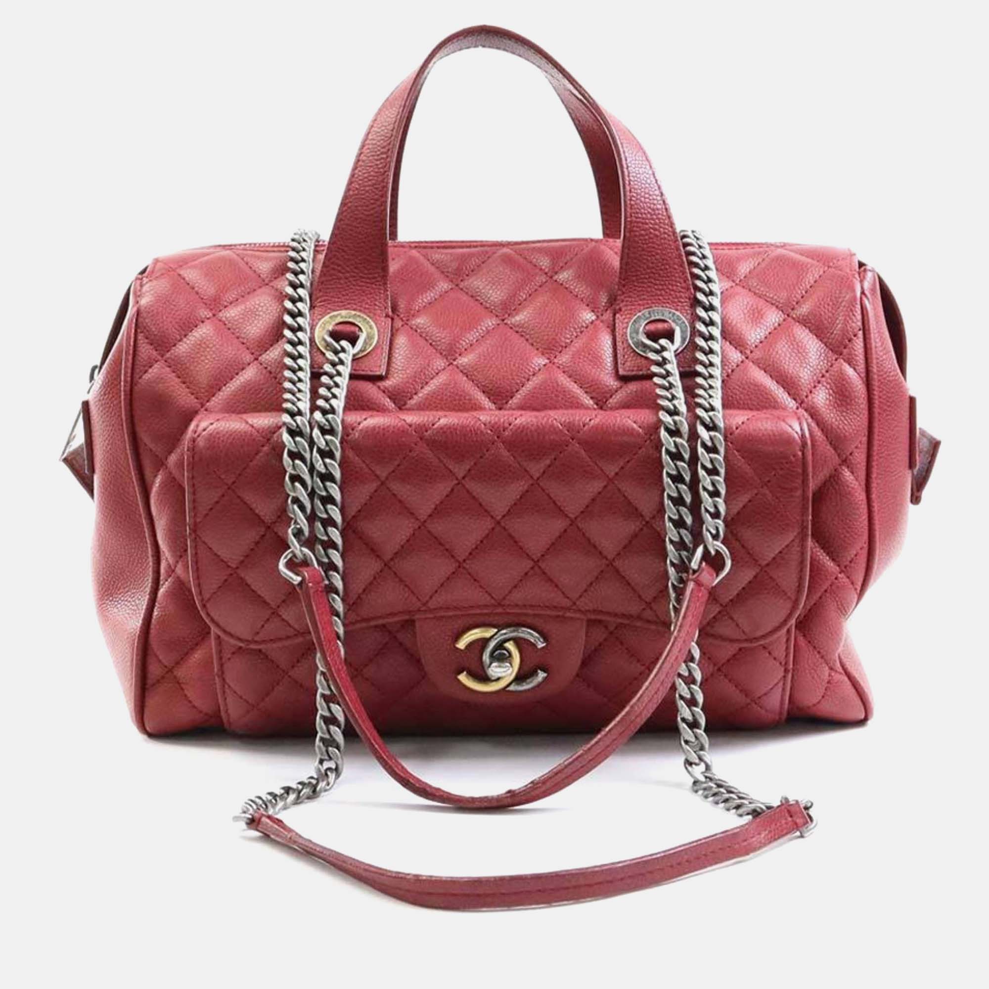 Chanel quilted goatskin large casual pocket shopping tote
