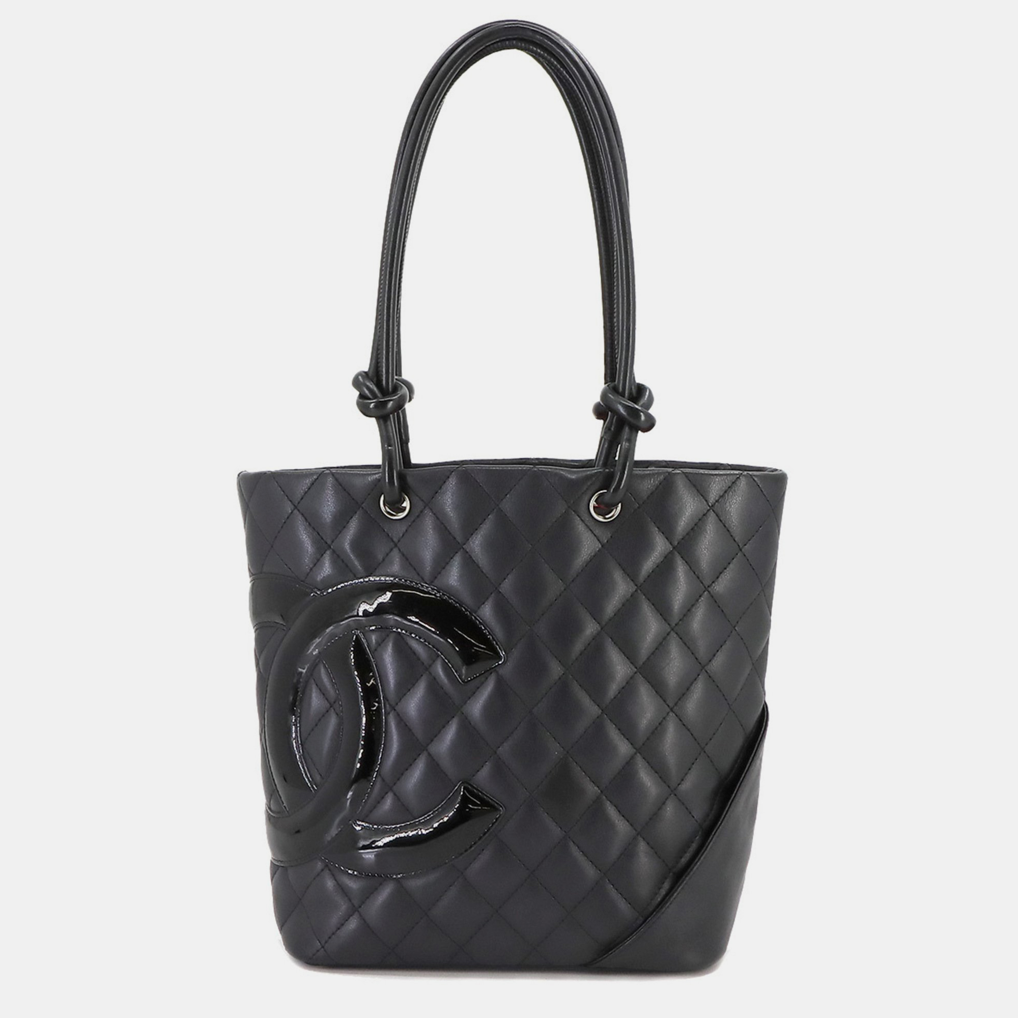 Chanel black leather medium cambon ligne totes