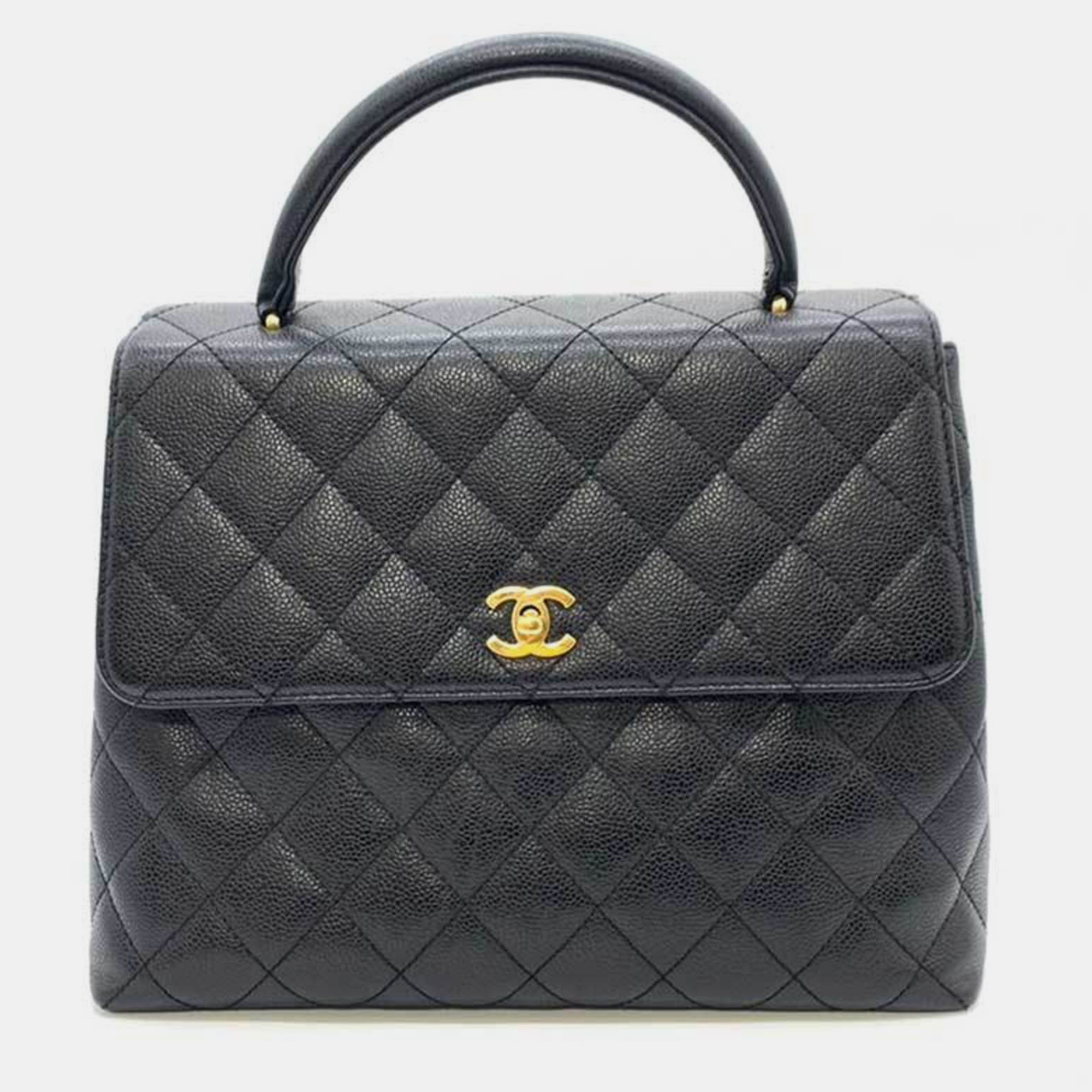 Chanel leather small kelly top handle bag
