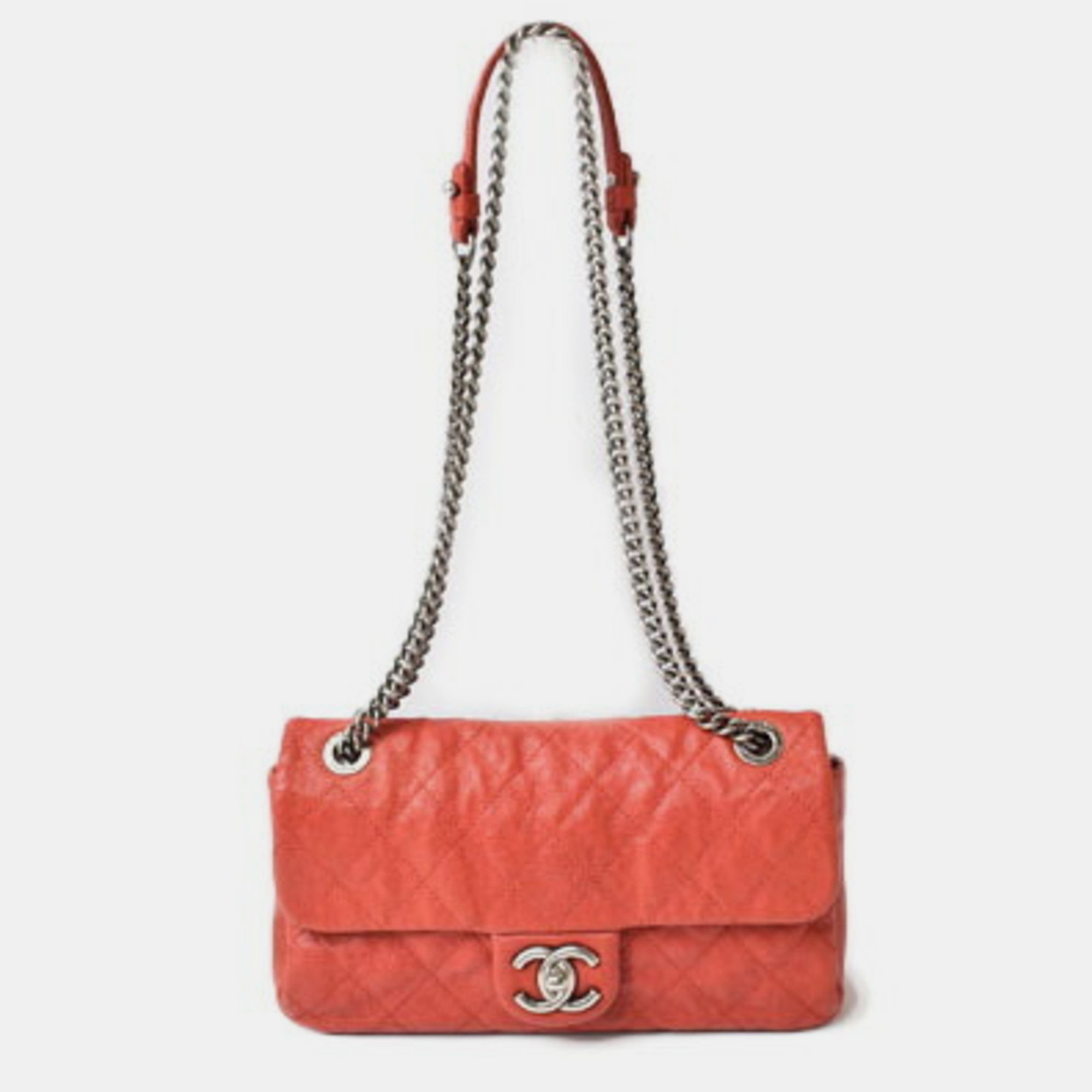 Chanel red caviar quilted mini simply cc flap bag