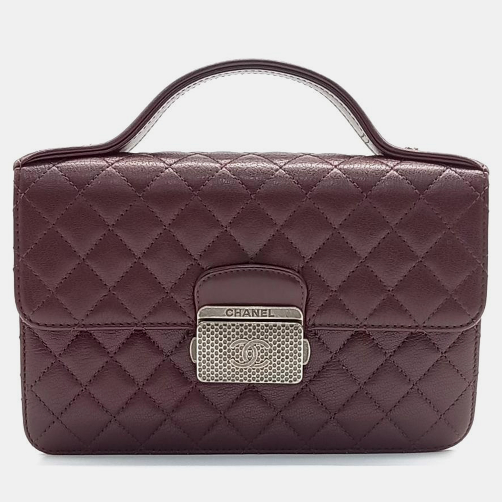 Chanel burgundy leather crossbody bag