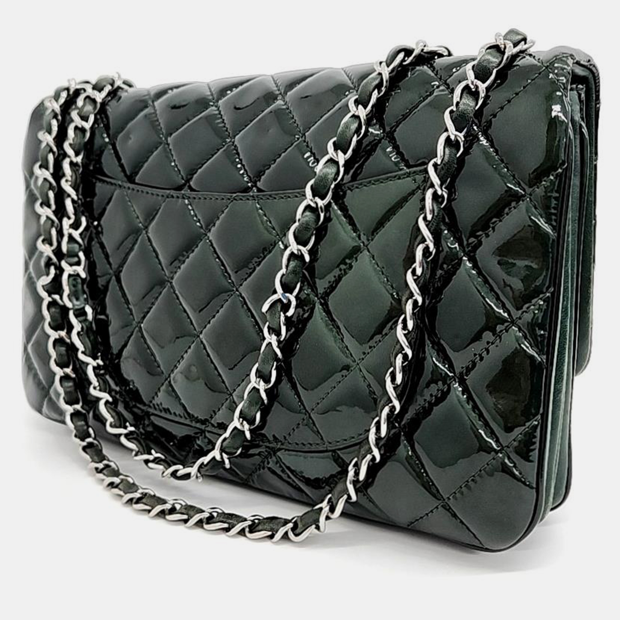 Chanel Green Tone Pendant Chain Shoulder Bag