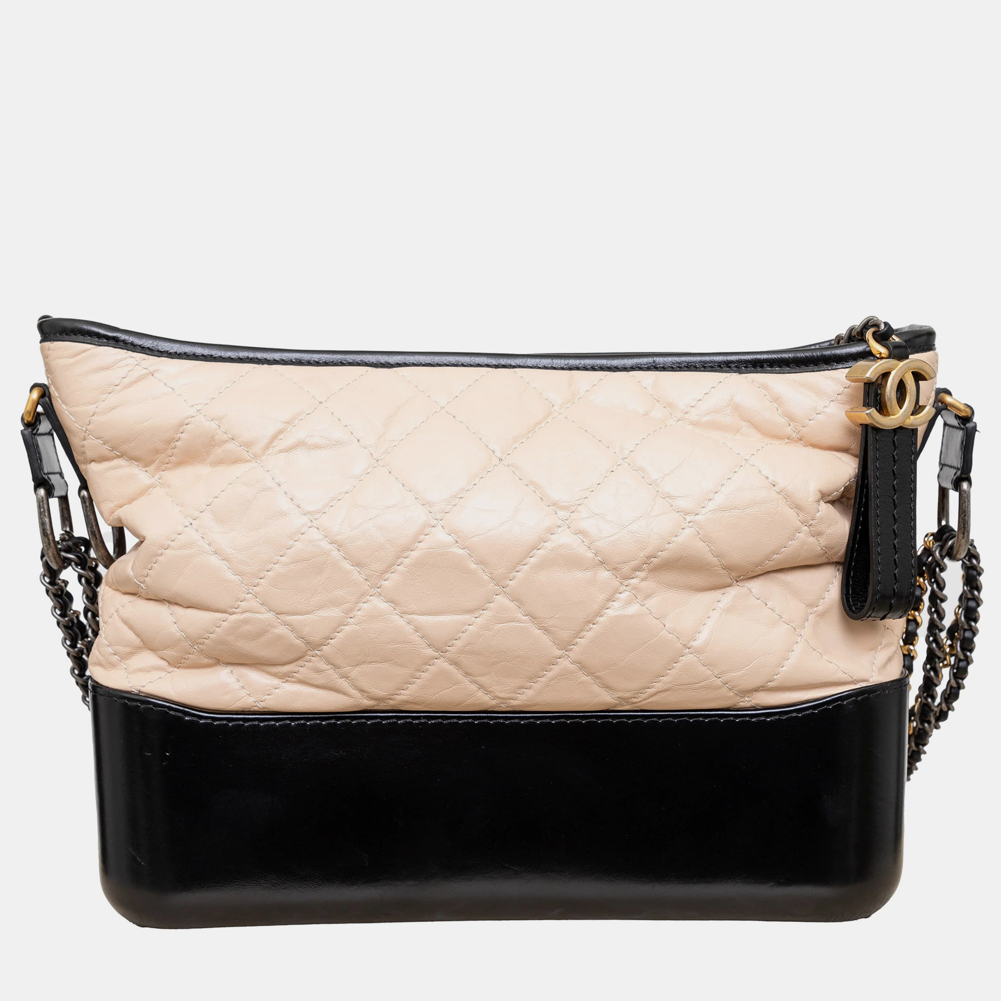 Chanel quilted large gabrielle hobo bag - '10s beige leather