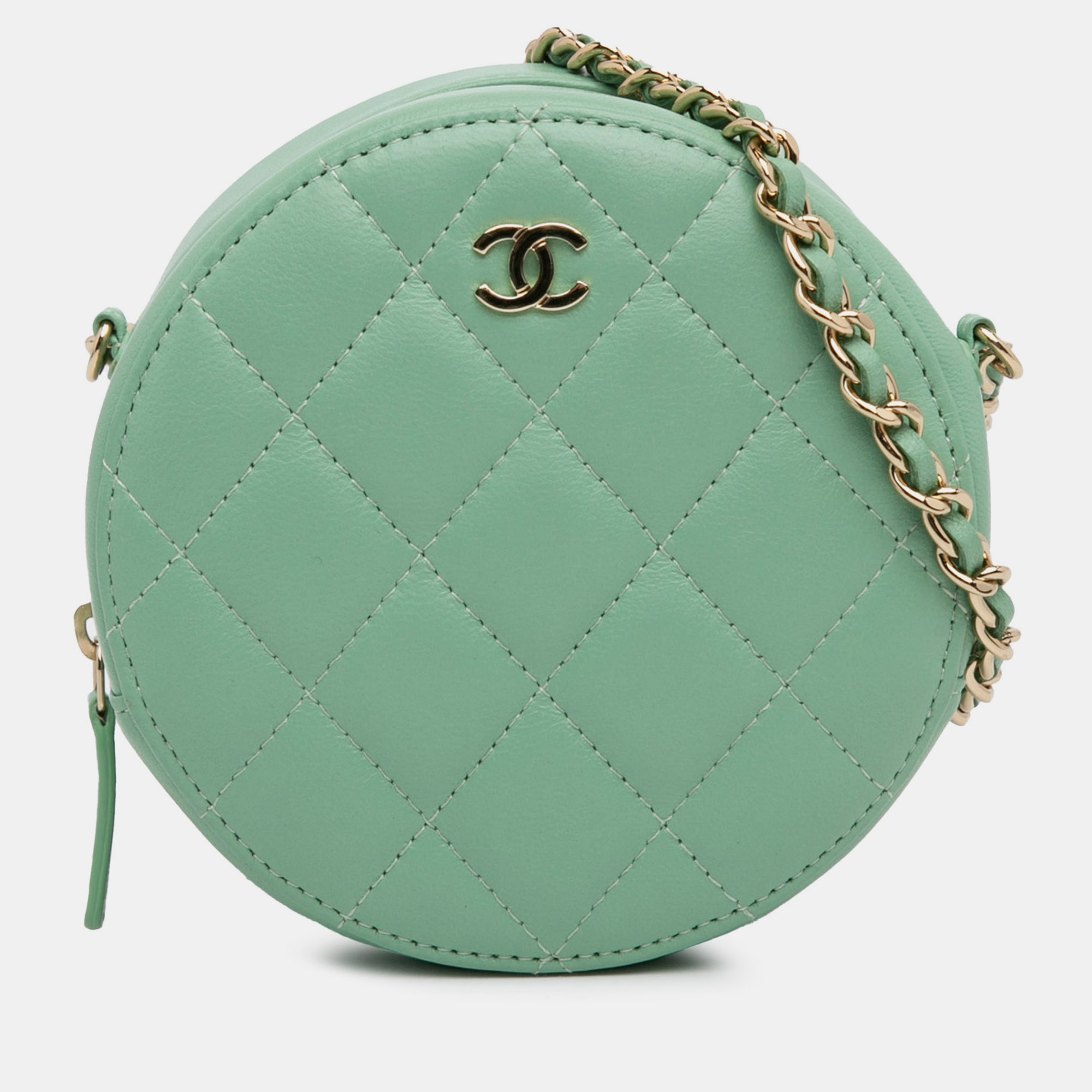 Chanel quilted lambskin round crossbody