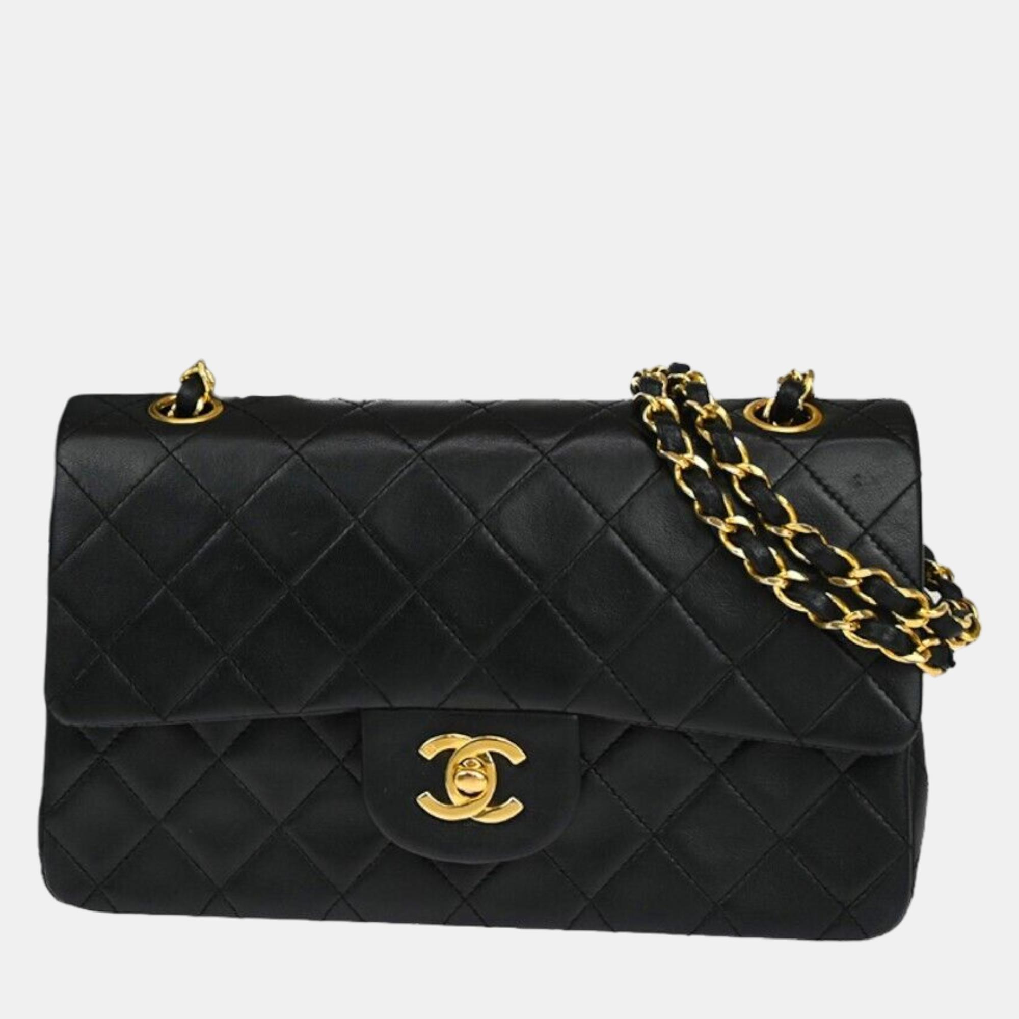 

Chanel Black Leather Small Classic Double Flap Bag