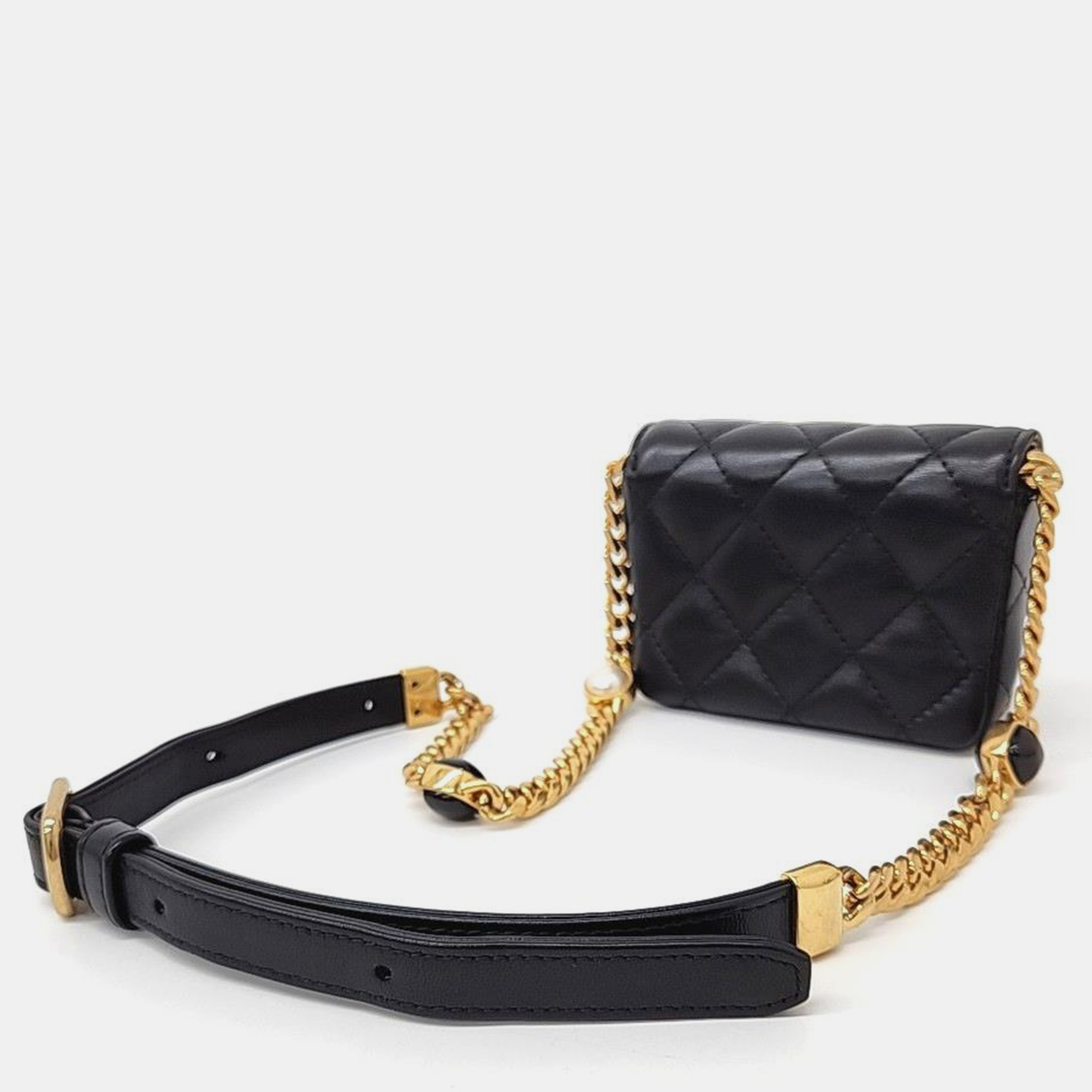 Chanel Black Lambskin Leather Belt Bag