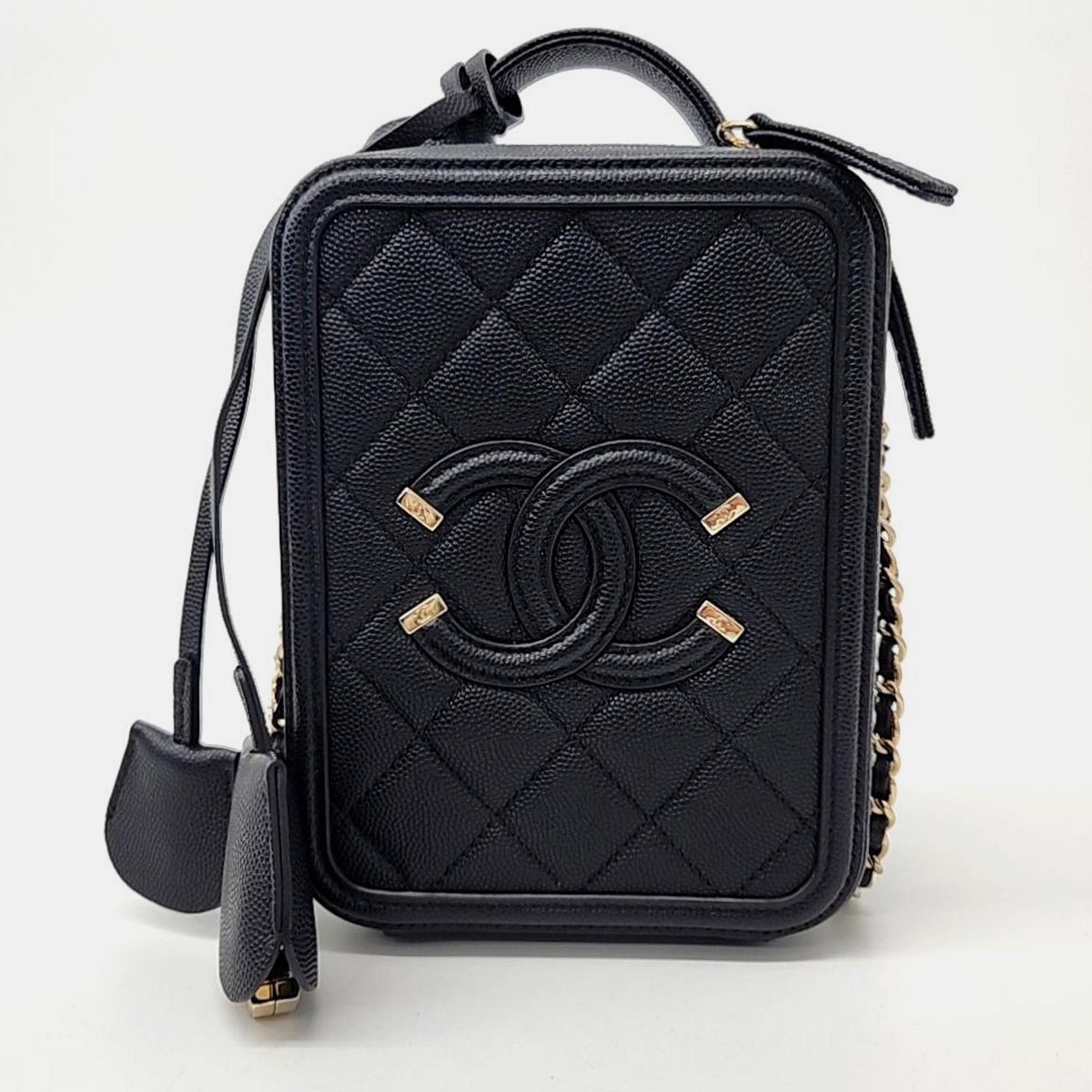 Chanel caviar cosmetics tote & shoulder bag