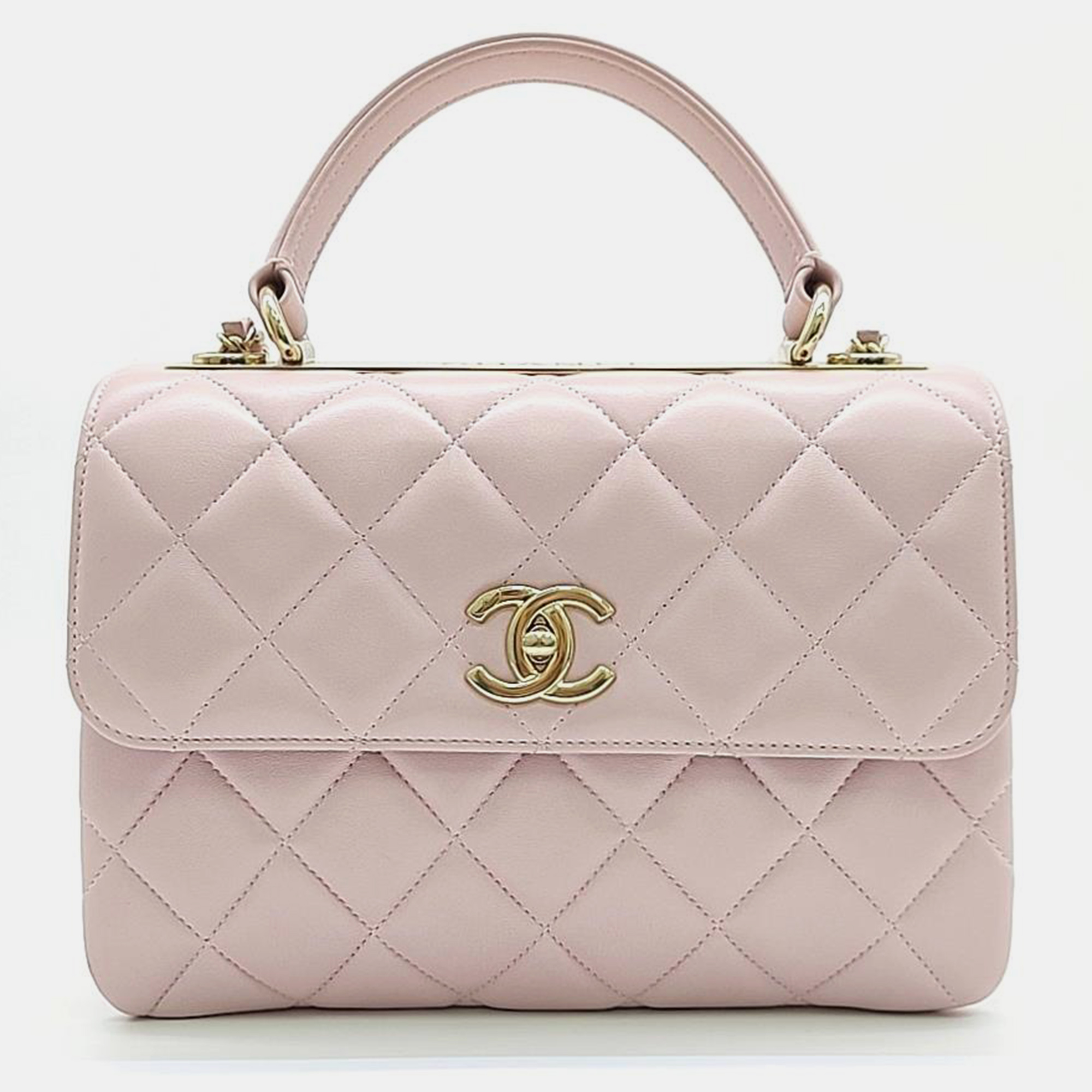 Chanel baby pink leather small trendy cc flap bag