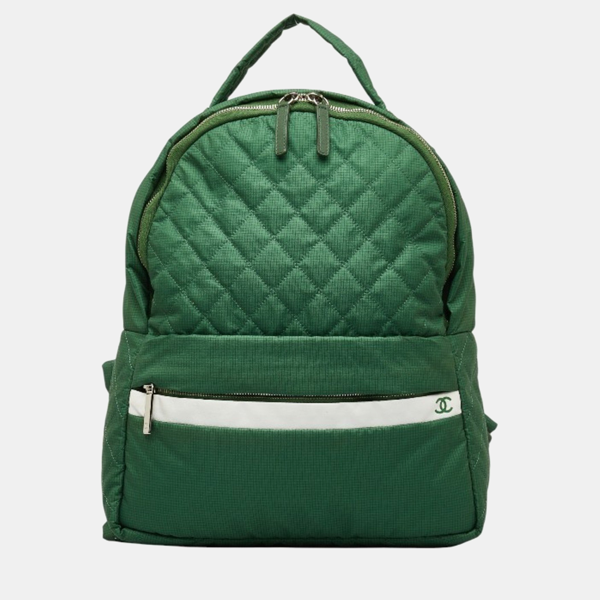 Chanel green nylon coco cocoon backpack