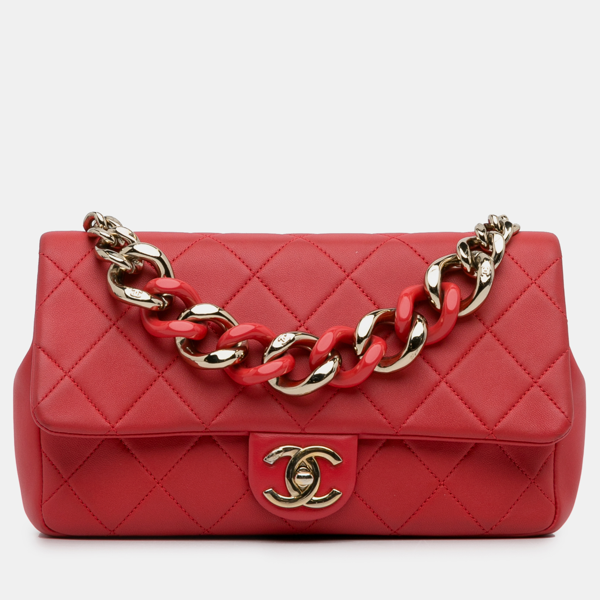 Chanel small lambskin elegant chain single flap bag