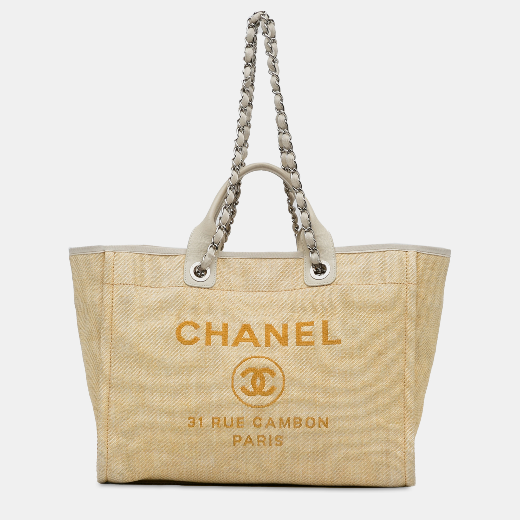 Chanel medium raffia deauville satchel