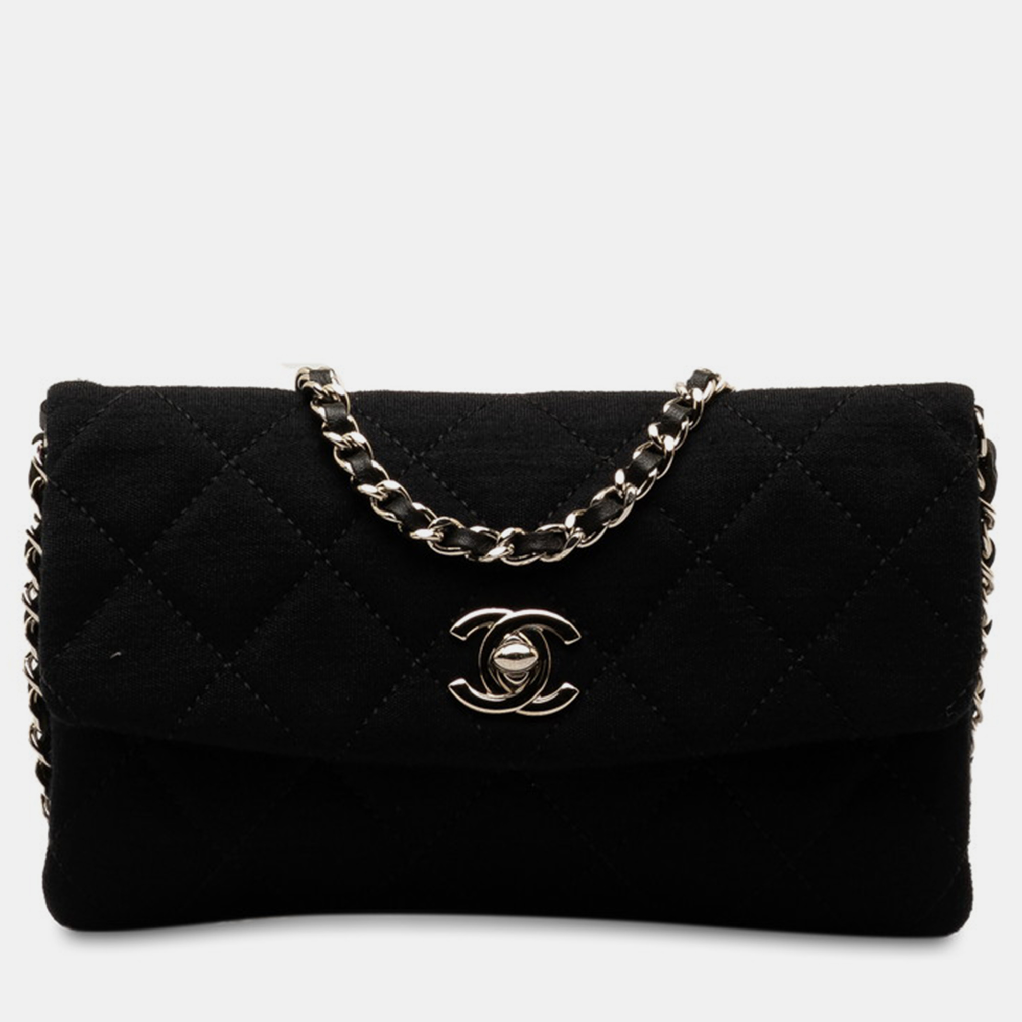 Chanel black fabric mini shoulder bags
