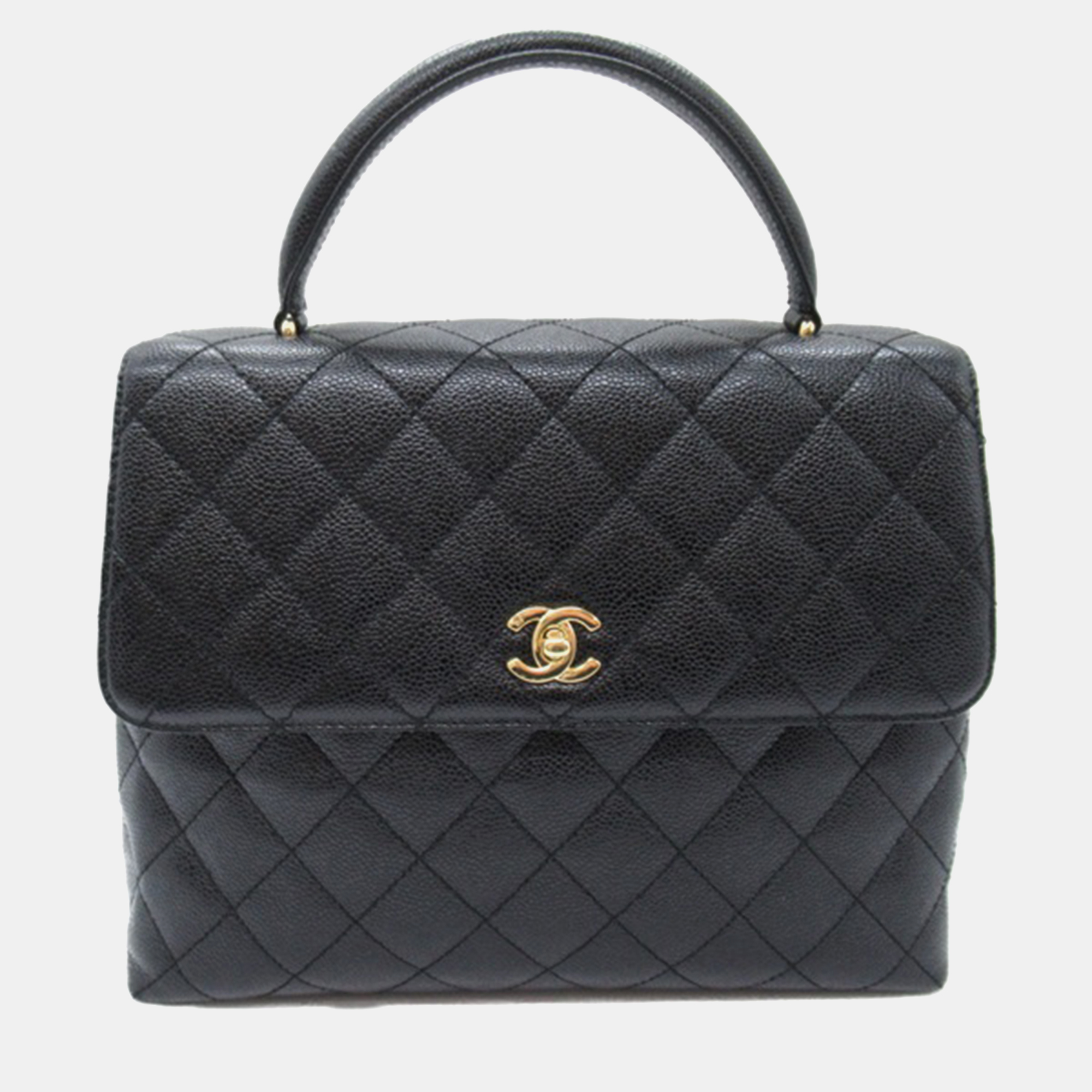 Chanel black leather  kelly top handle bags