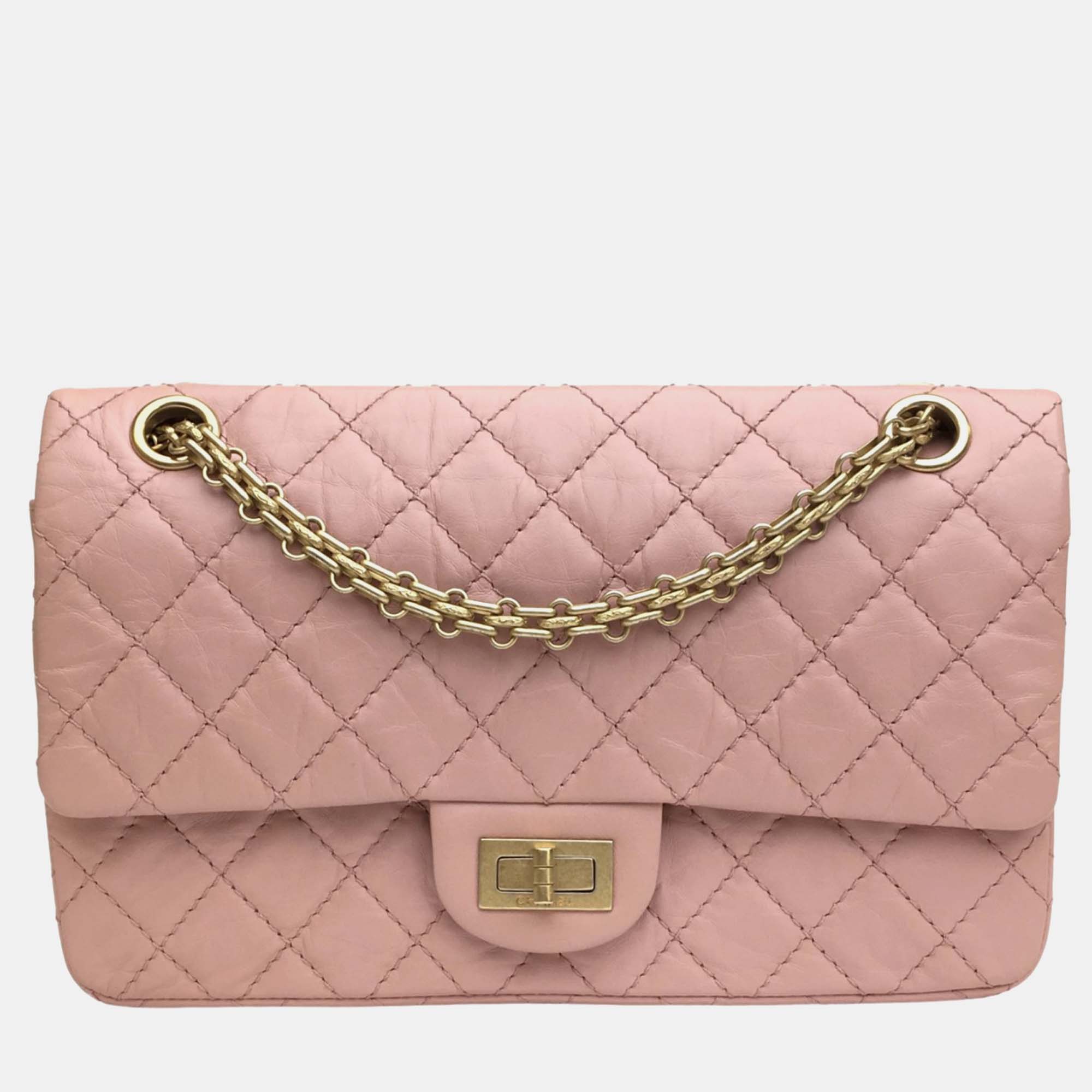 Chanel pink fabric 225 reissue 2.55 shoulder bag