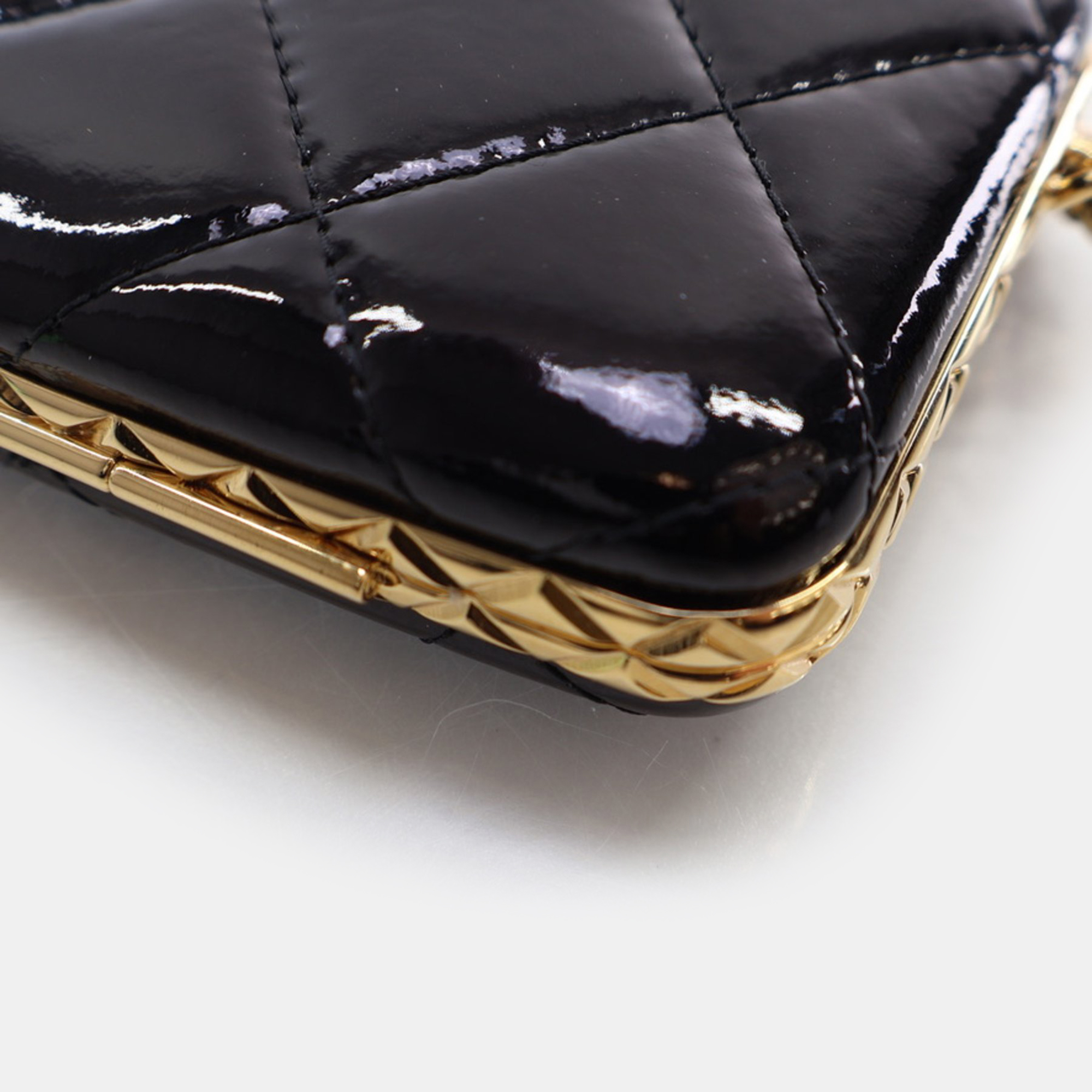 Chanel Black Patent Vanity Carholder