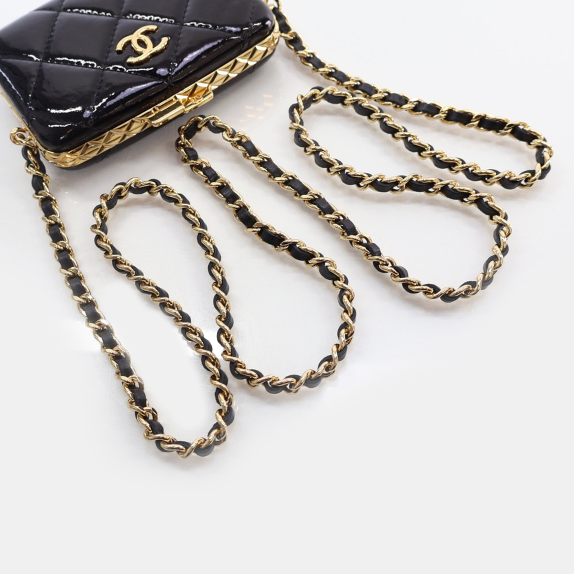 Chanel Black Patent Vanity Carholder