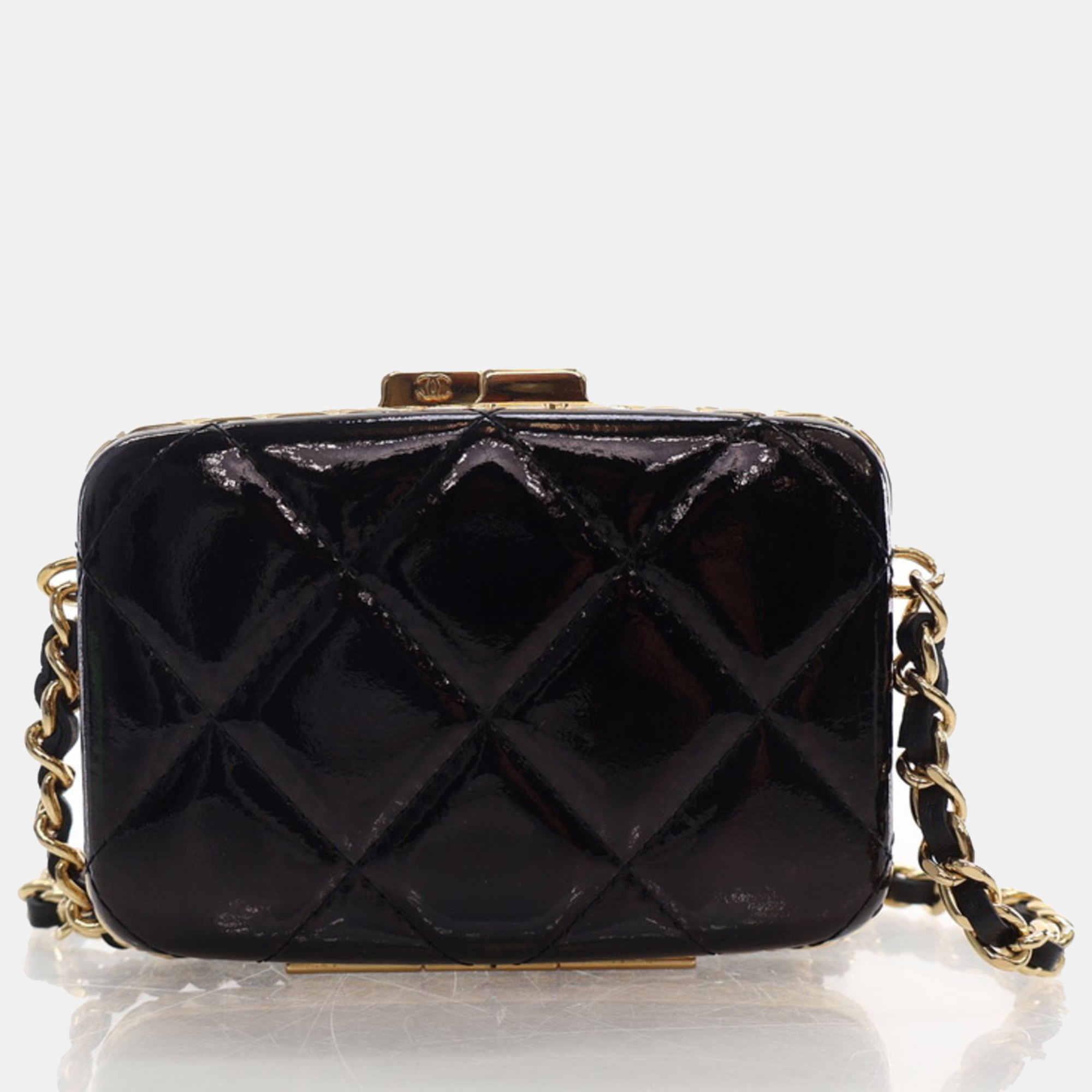 Chanel Black Patent Vanity Carholder