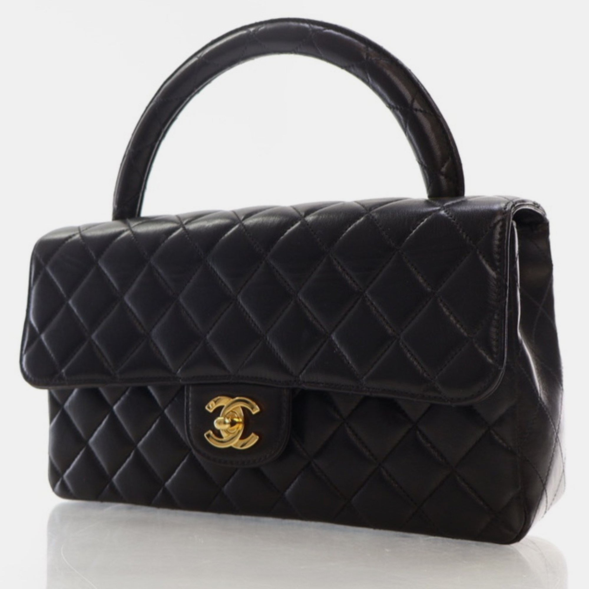 Chanel Black Lambskin Medium Kelly Flap Bag