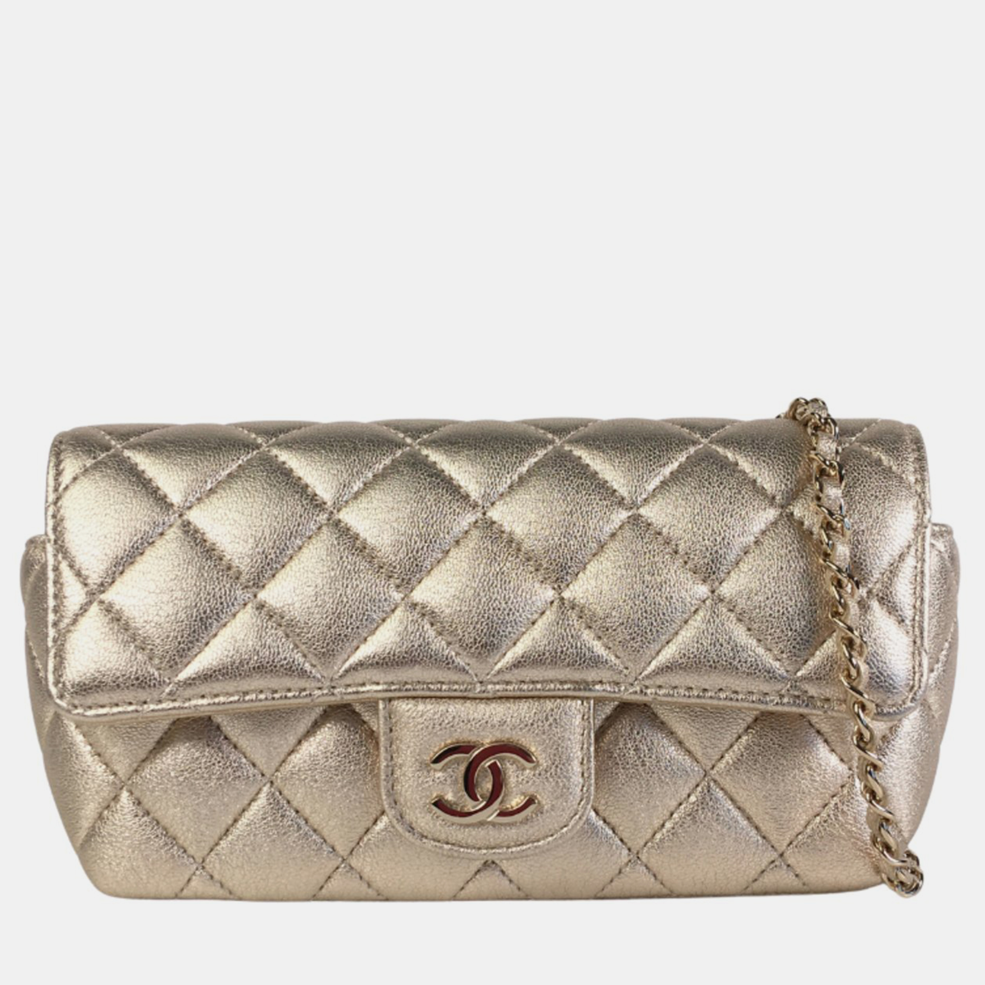 Chanel metallic classic rectangular mini flap bag