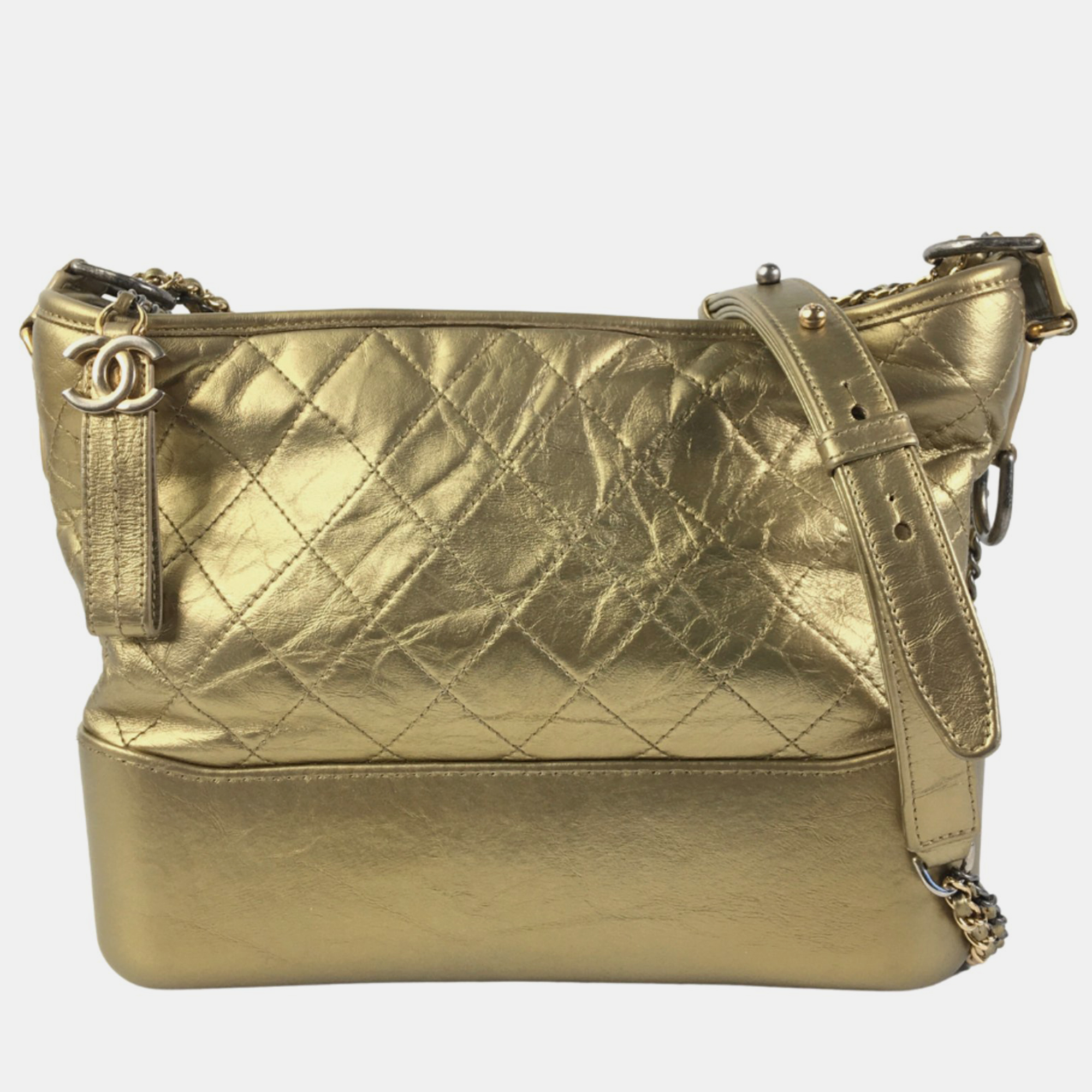Chanel gold leather medium gabrielle shoulder bag