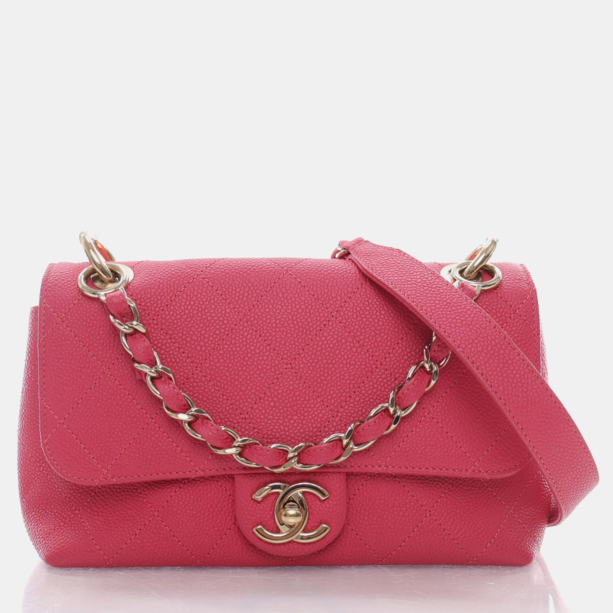 Chanel pink caviar city walk flap bag