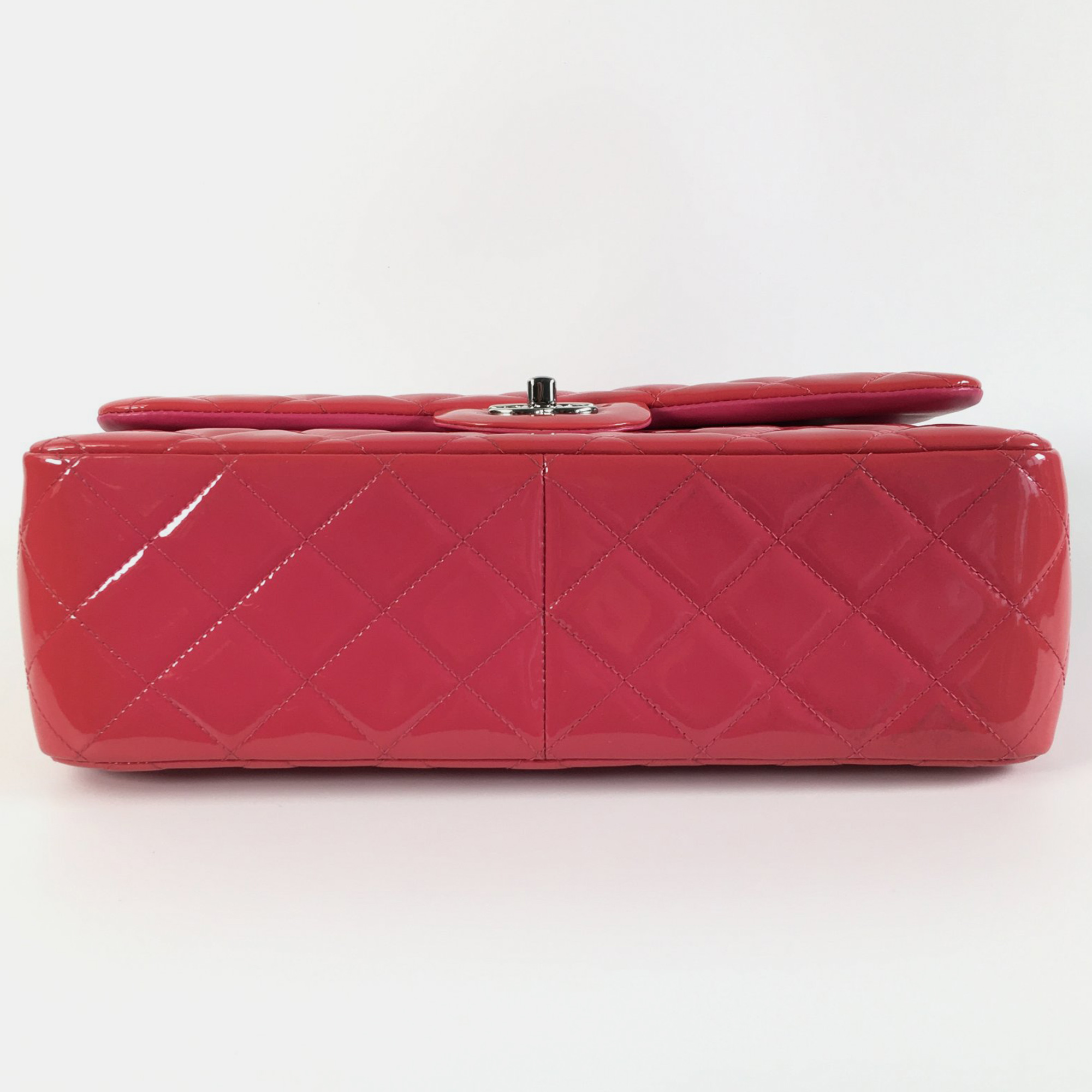 Chanel Red Patent Leather Jumbo Classic Double Flap Shoulder Bag