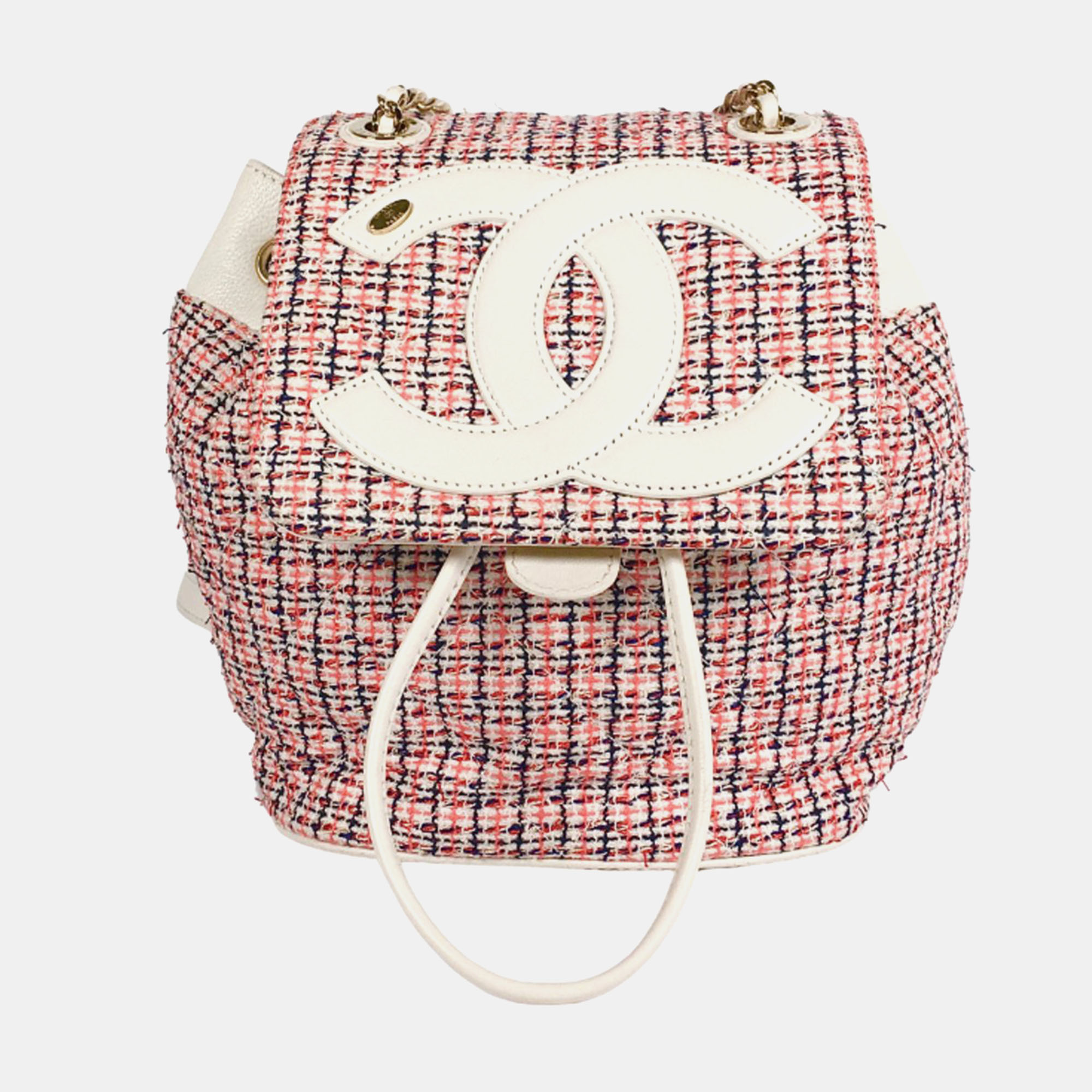 Chanel multicolour tweed cc mania backpack