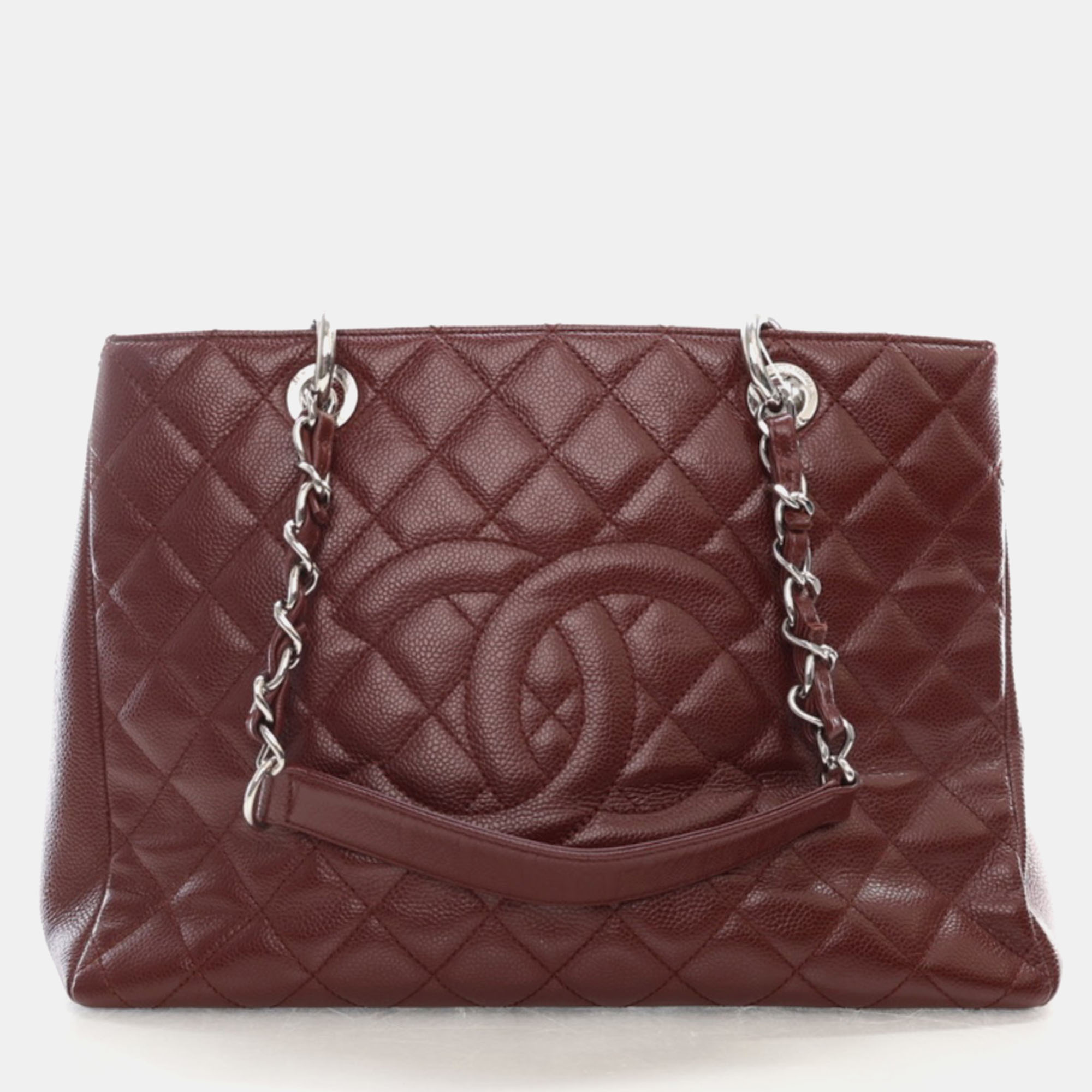 Chanel burgundy caviar leather  gst tote bag