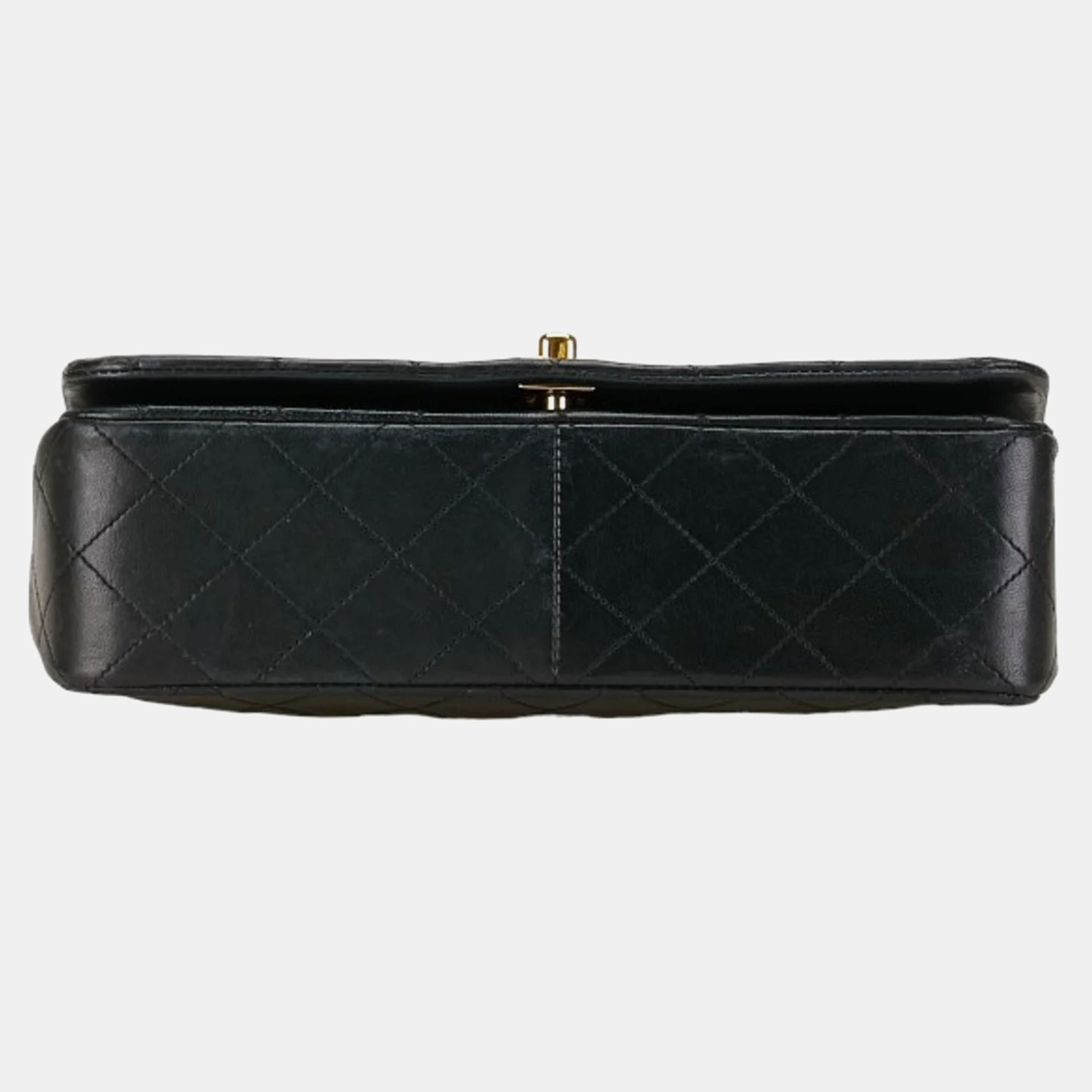 Chanel Black Leather Full Flap Shoulder Bag