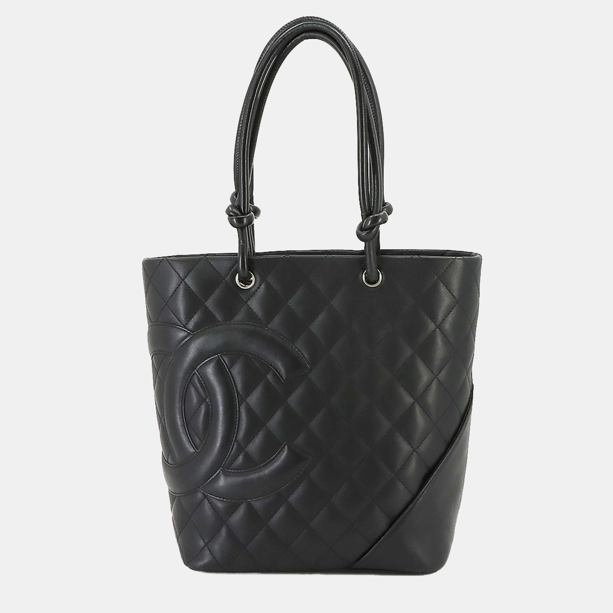 Chanel black leather medium cambon ligne tote bag