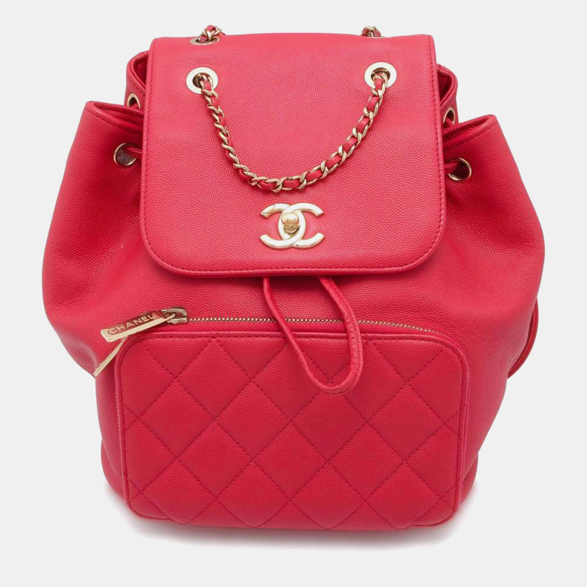 Chanel pink caviar leather business affinity backpack