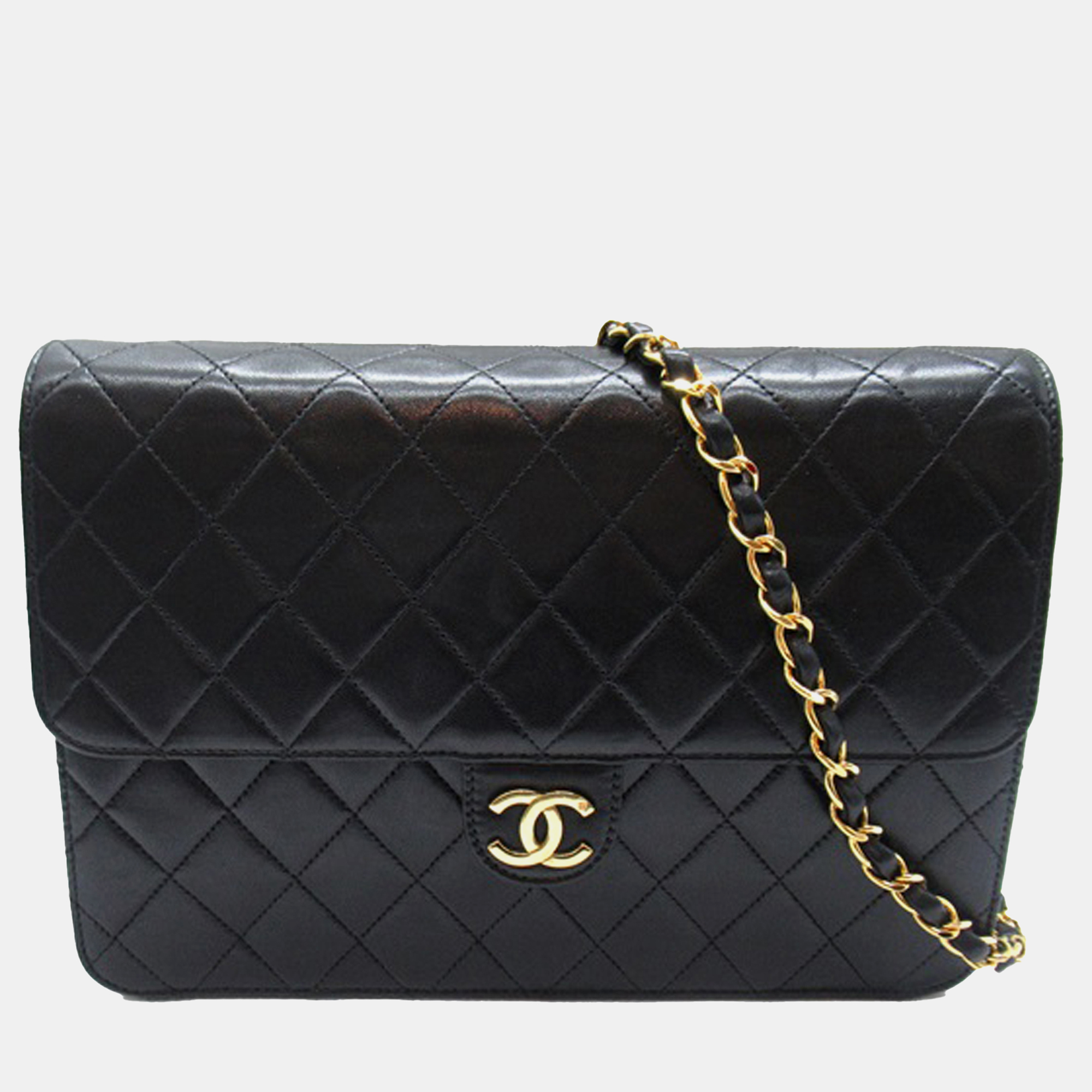 Chanel dior cc quilted lambskin single flap