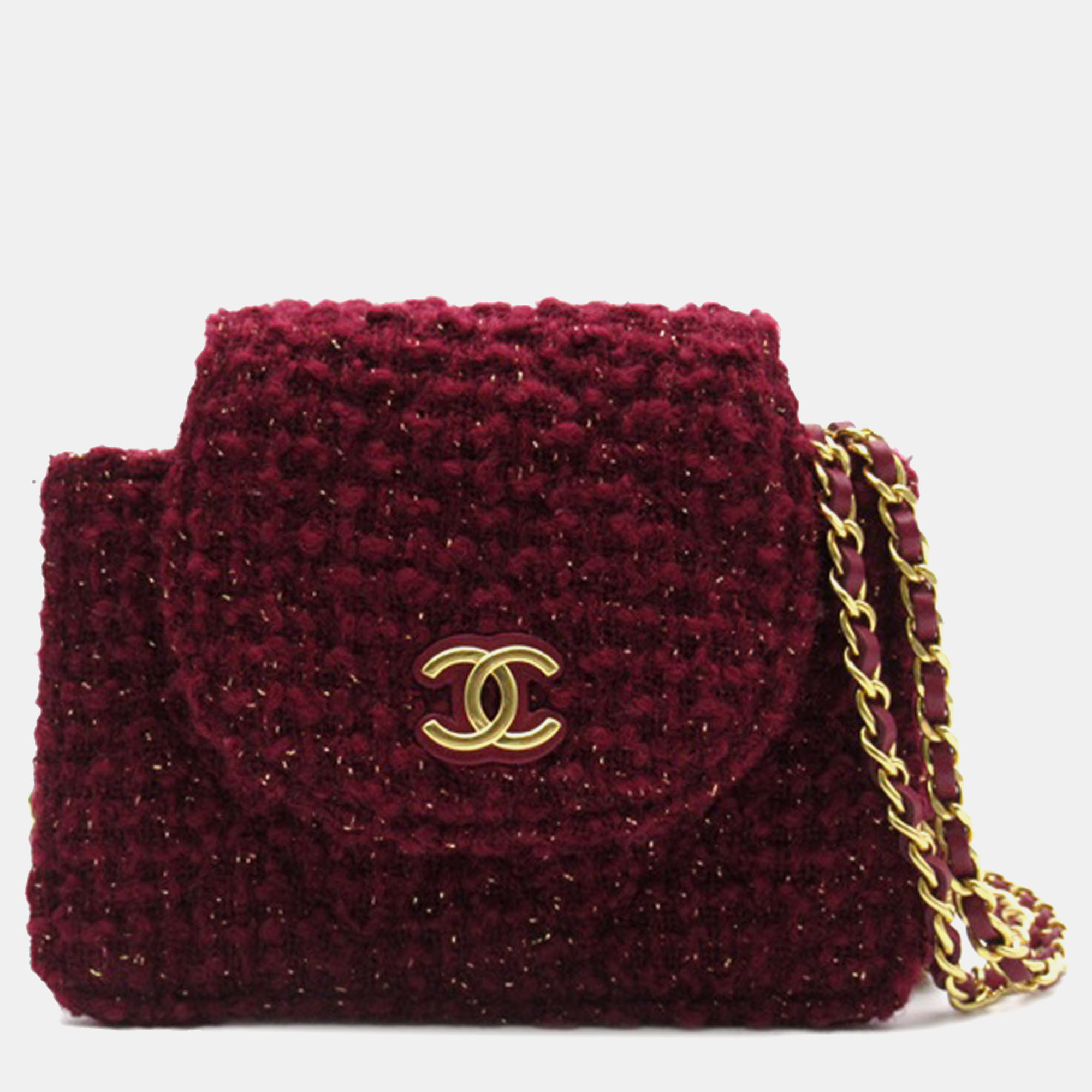 Chanel cc tweed crossbody bag