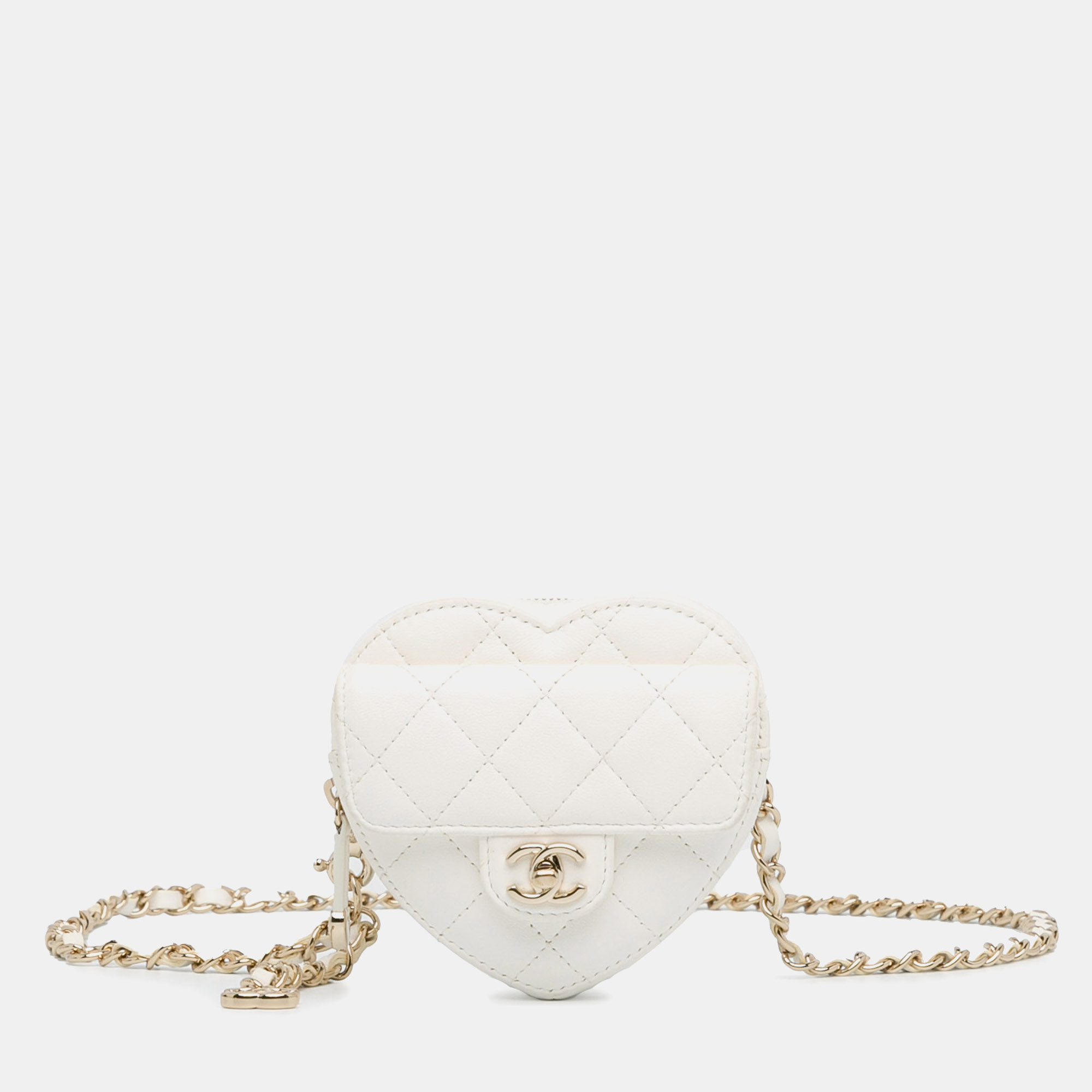 Chanel mini lambskin cc in love heart belt bag