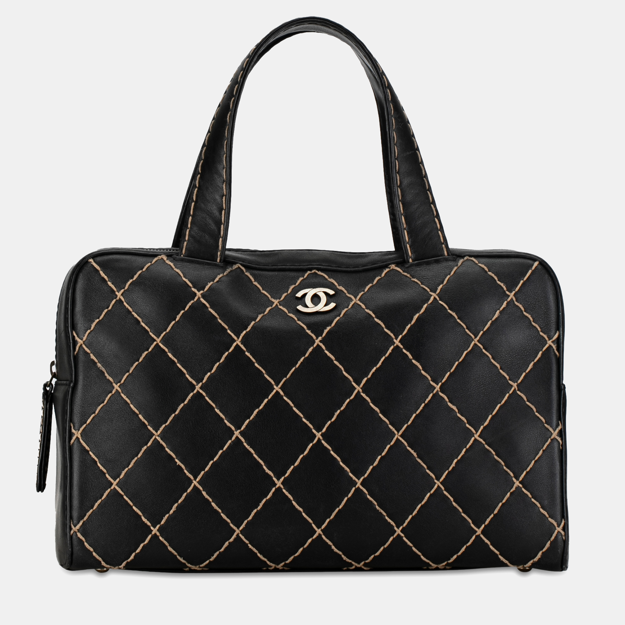 Chanel cc wild stitch lambskin handbag