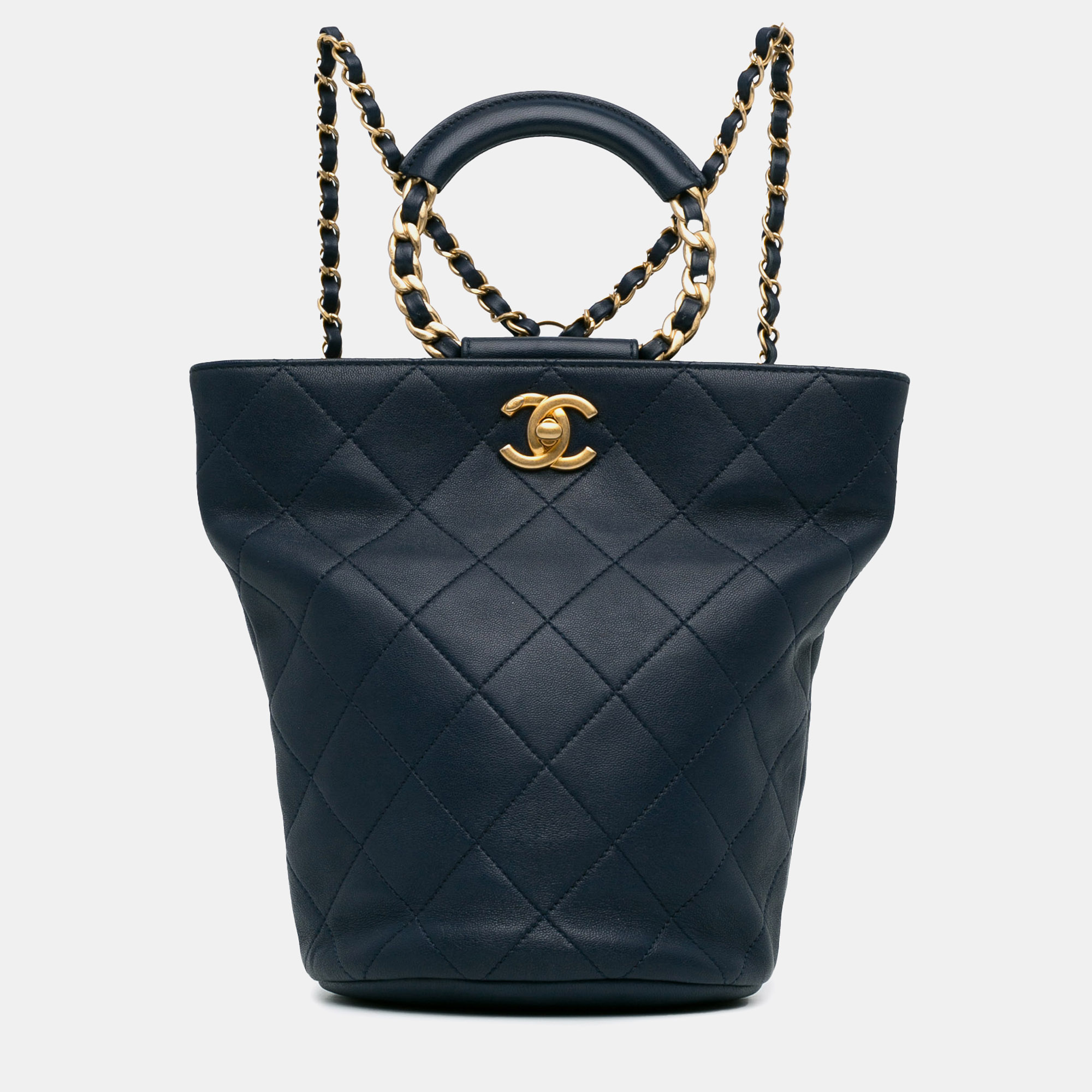 Chanel calfskin in the loop chain backpack
