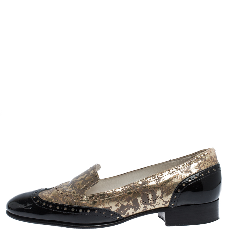 Chanel Black Patent And Golden Textured Leather Slip On Loafers Size, Multicolor
Chanel Black Patent And Golden Textured Leather Slip On Loafers Size, Multicolor