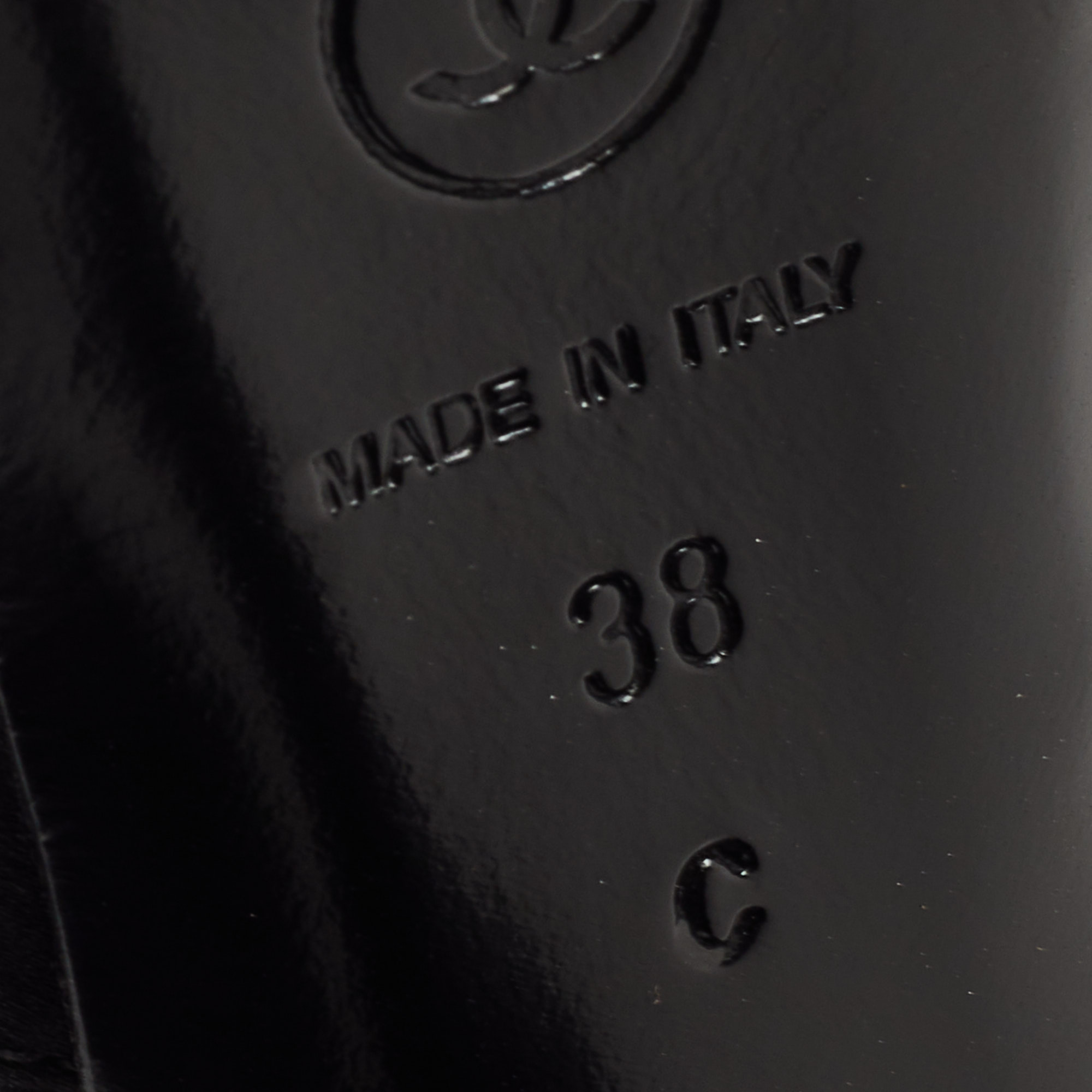 Chanel Black Satin Studded T-Strap Pumps Size 38