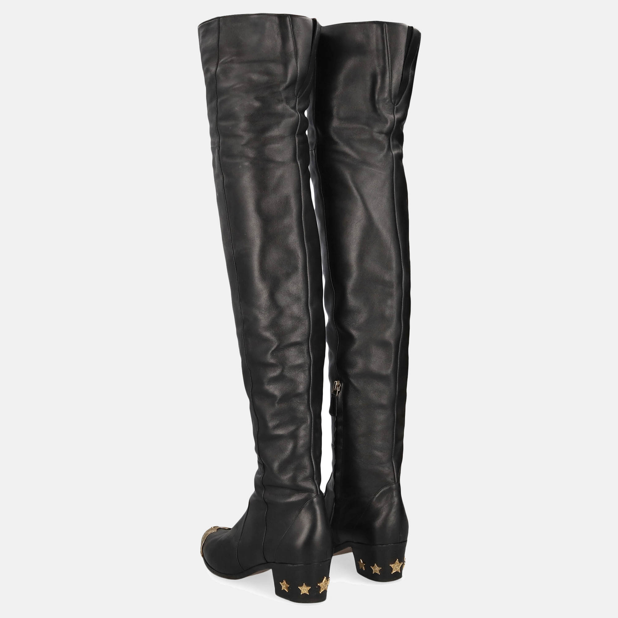 Chanel  Women's Leather Boots - Black - EU 40